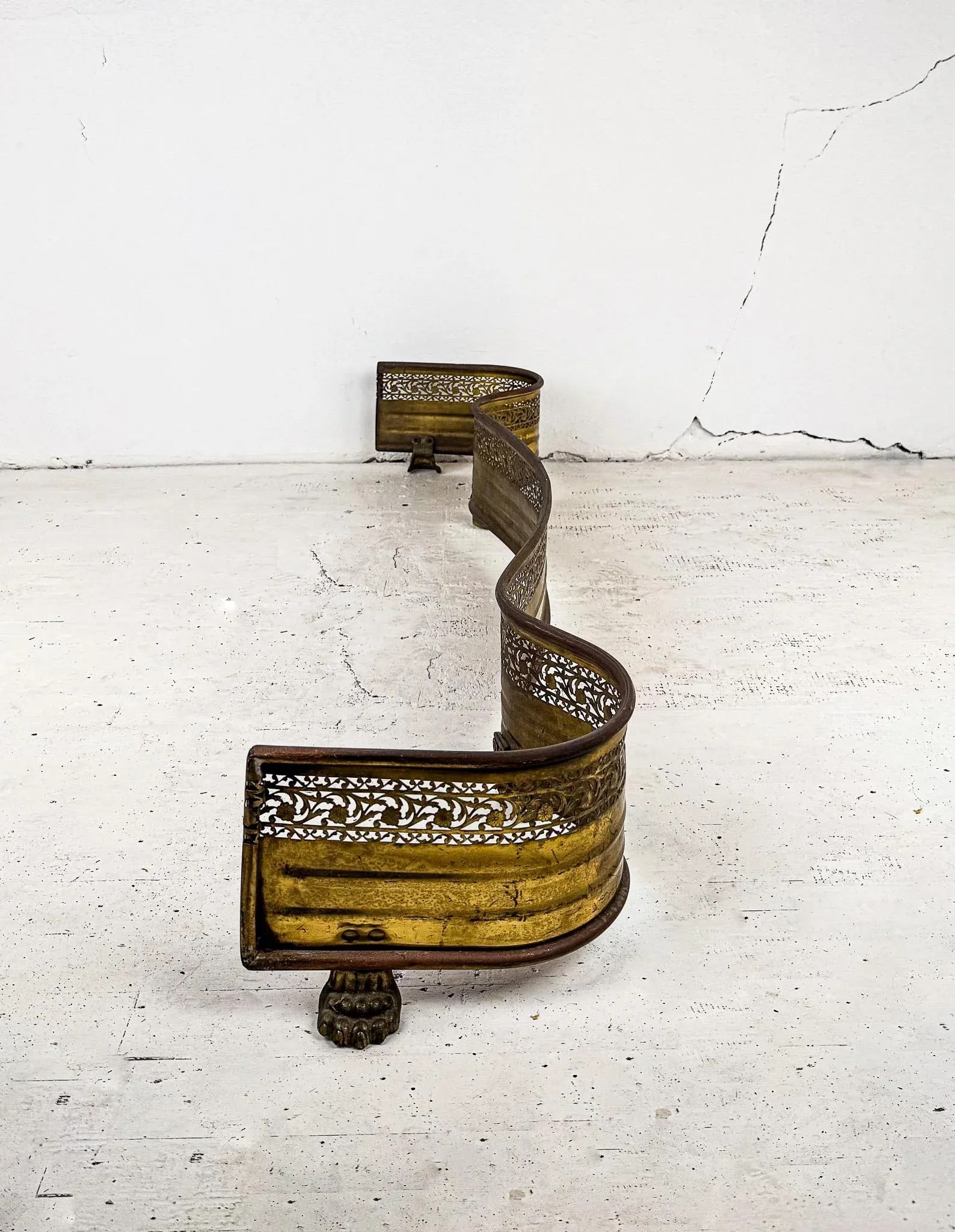 Mid-Century Brass Fireplace Fender - 8