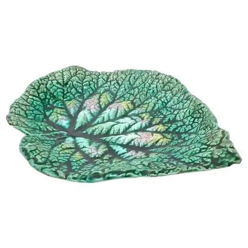 Antique Etruscan Majolica Leaf Plate - 3