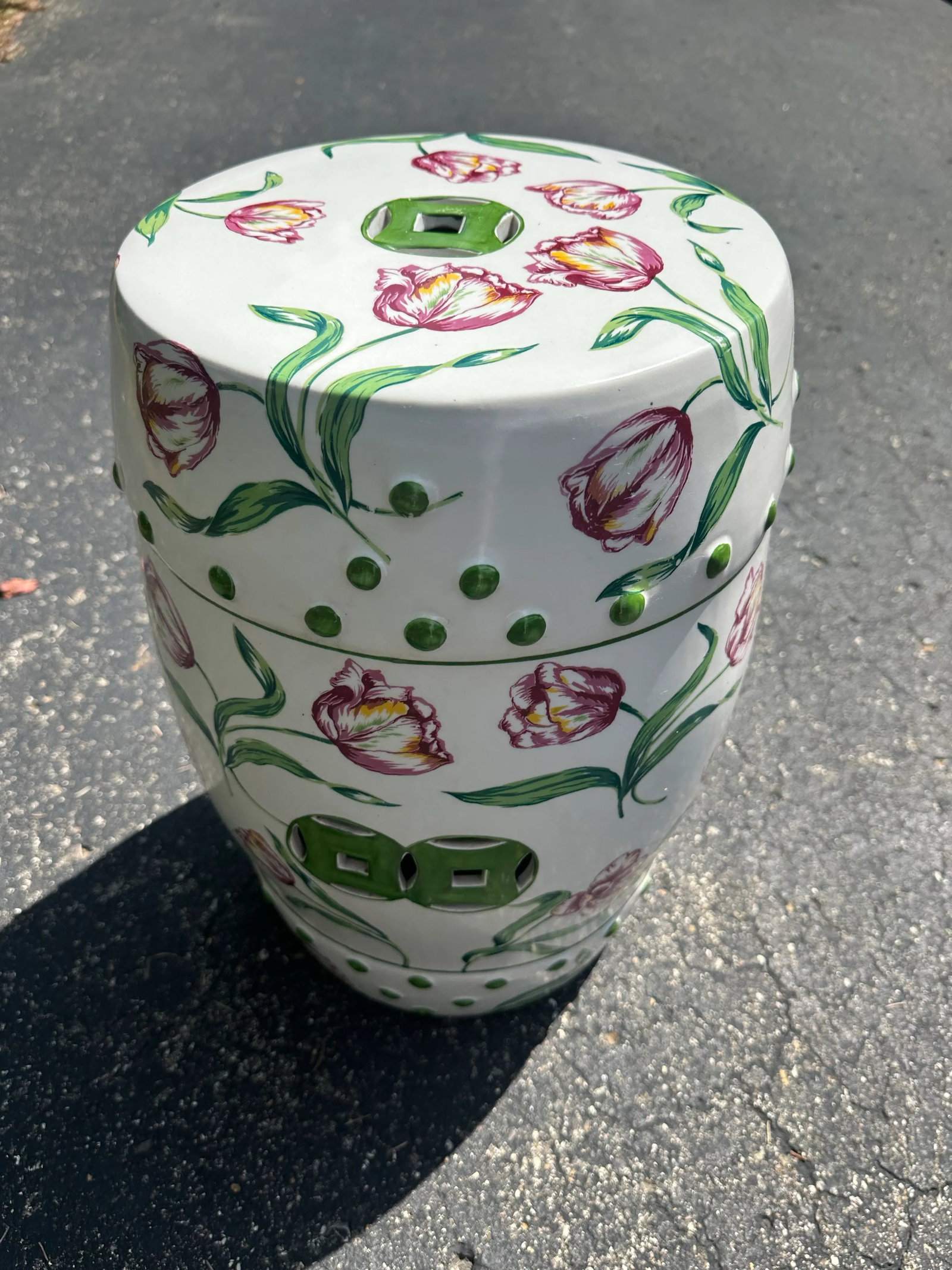1980s Hand Painted Tulip Garden Seat - 6