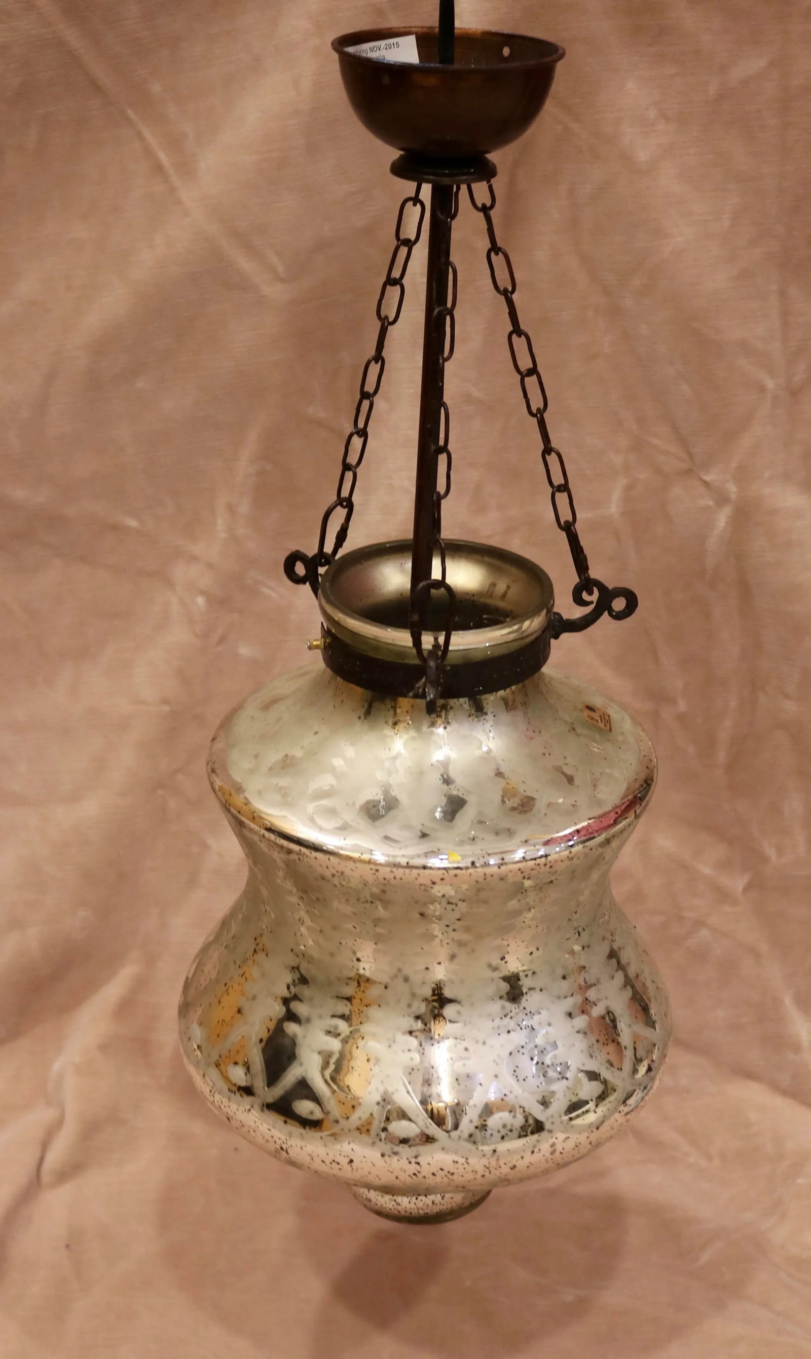 Vintage Mercury Glass Pendant Light Fixture - 2