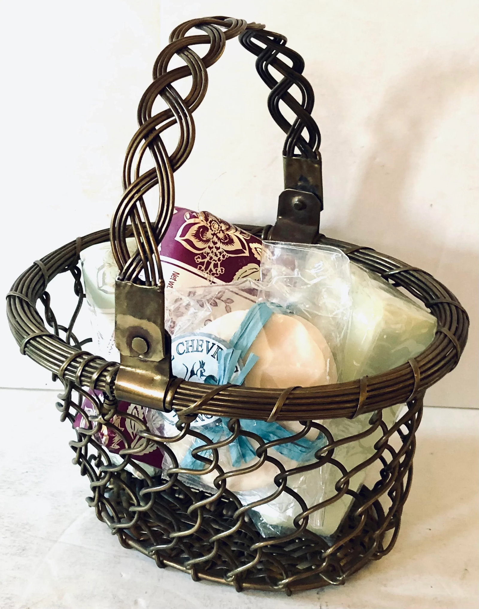 French Market Brass Wire Easter Basket - 7