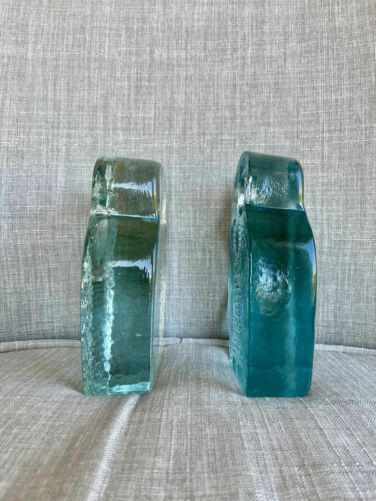 Clear Glass Blenko Owl Bookends - Mid-Century Modern - 6