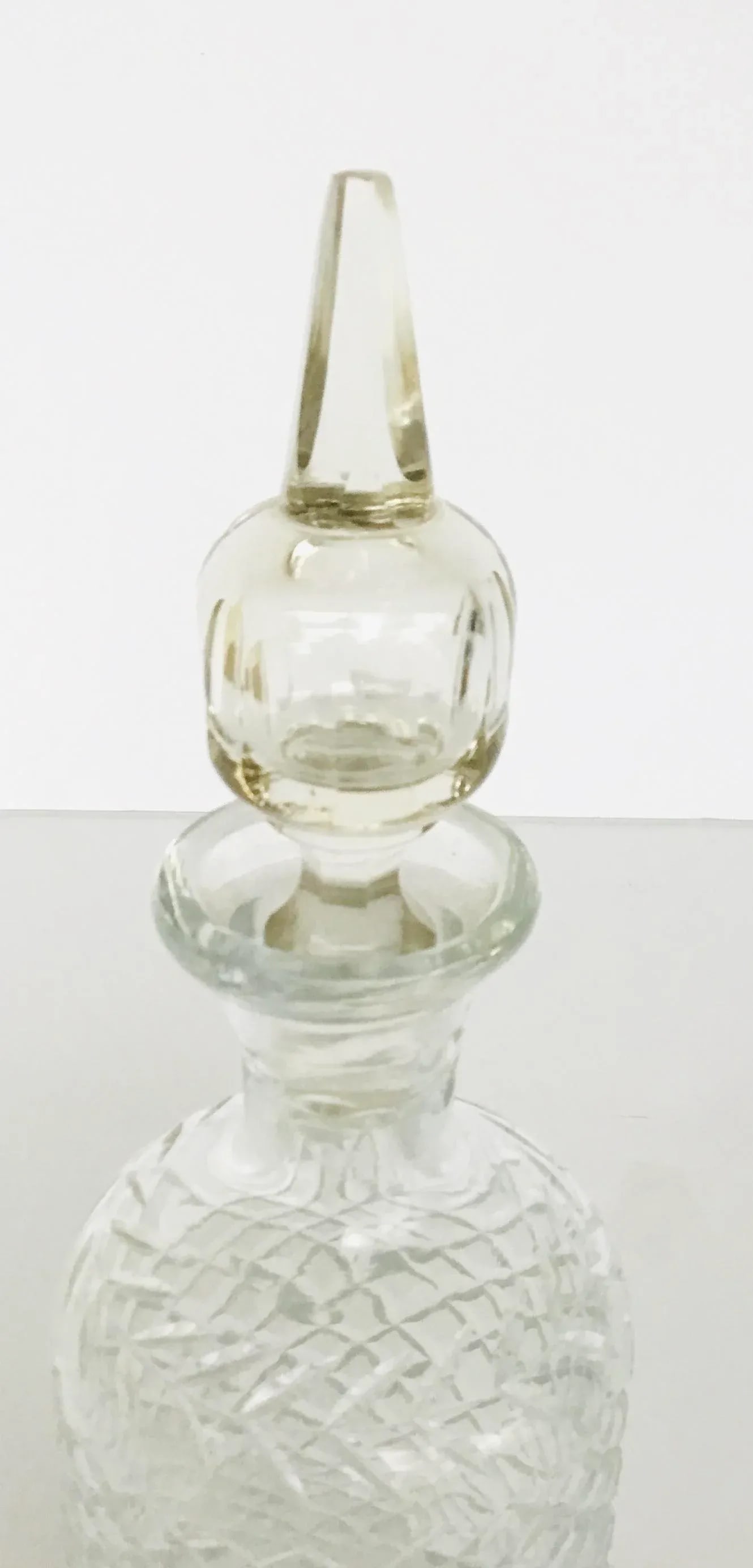 Antique 1920's Art Deco Cut Crystal Decanter - 3