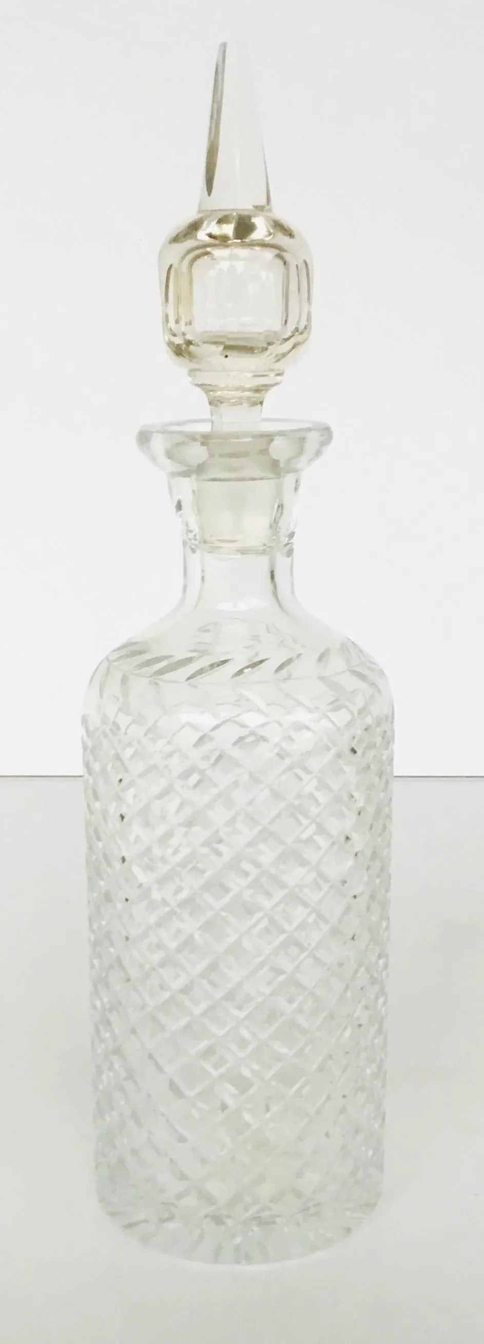 Antique 1920's Art Deco Cut Crystal Decanter - 5