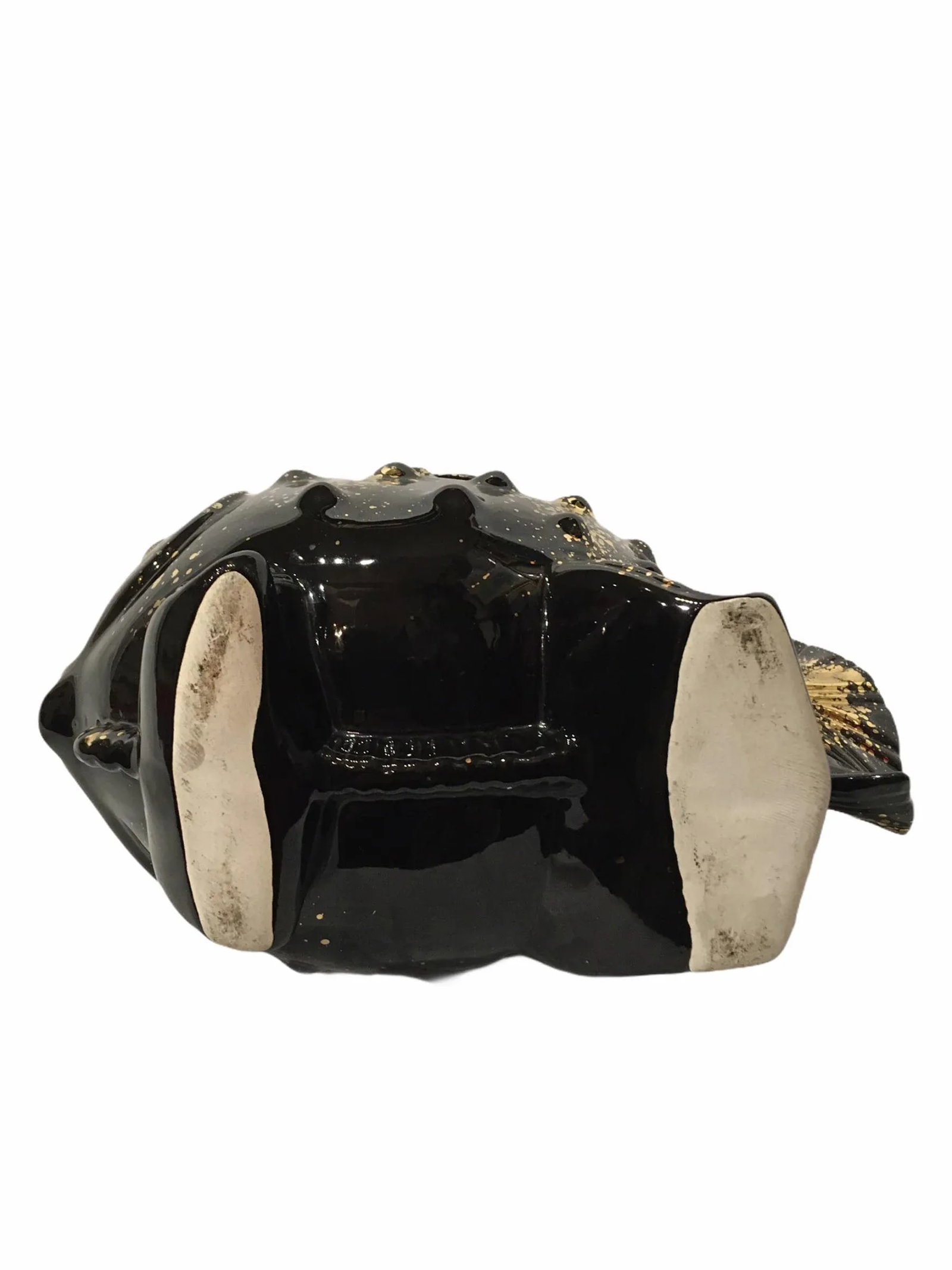 Vintage Mid-Century Black Goldfish Planter - 12