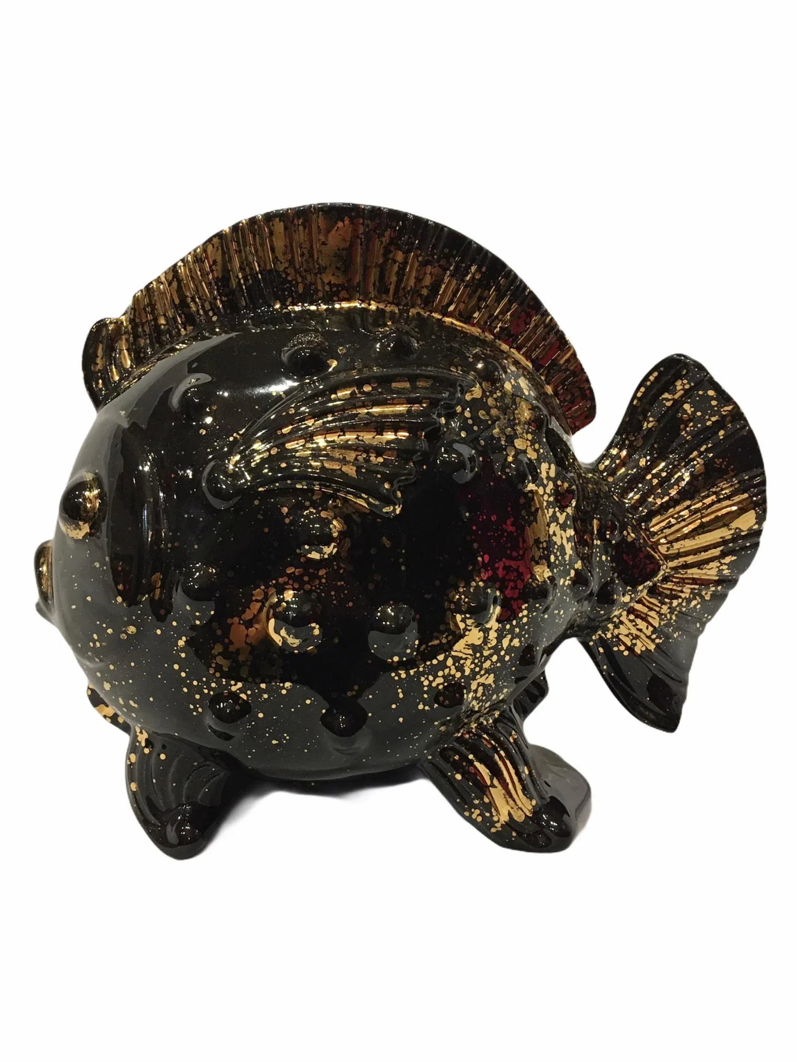 Vintage Mid-Century Black Goldfish Planter - 13
