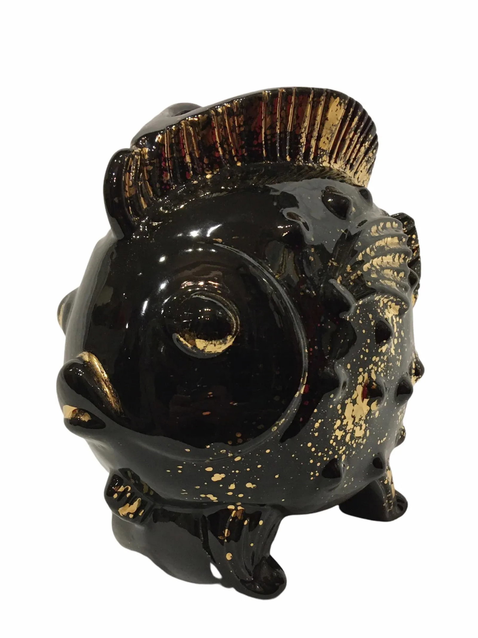 Vintage Mid-Century Black Goldfish Planter - 2