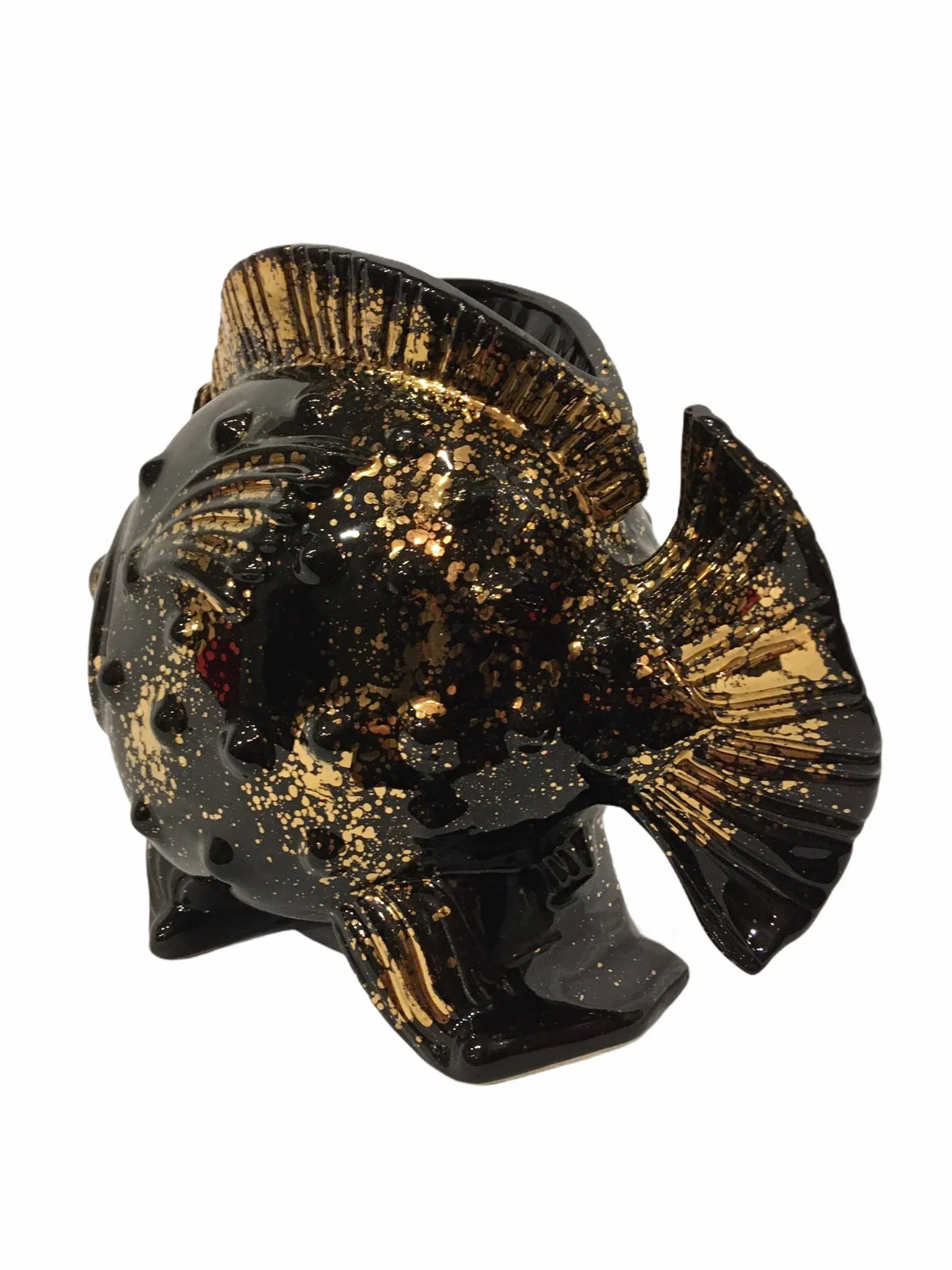 Vintage Mid-Century Black Goldfish Planter - 3