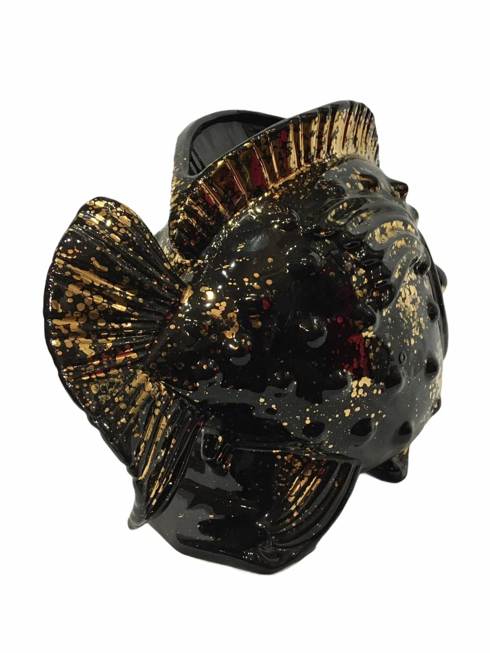 Vintage Mid-Century Black Goldfish Planter - 5