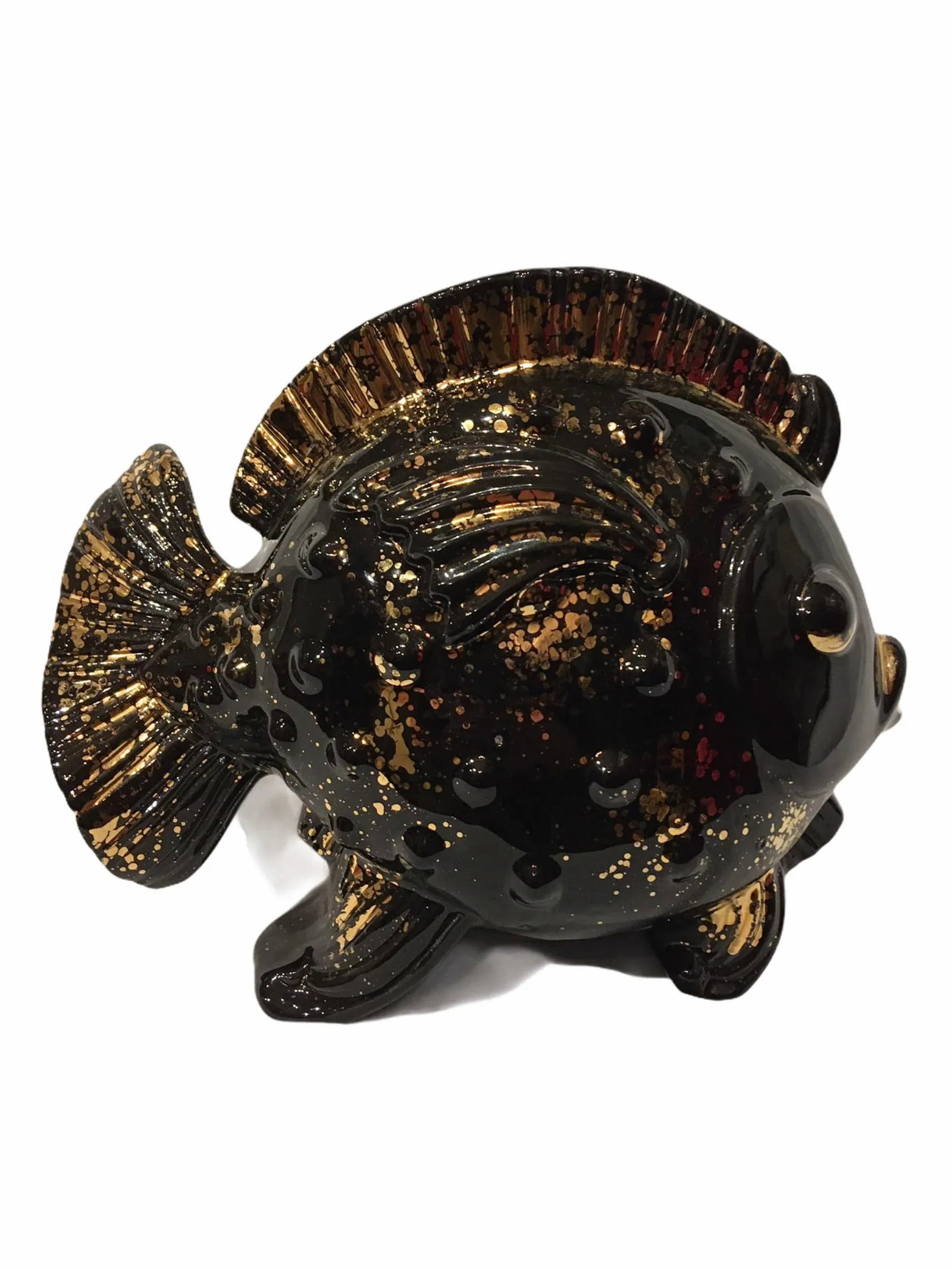 Vintage Mid-Century Black Goldfish Planter - 6