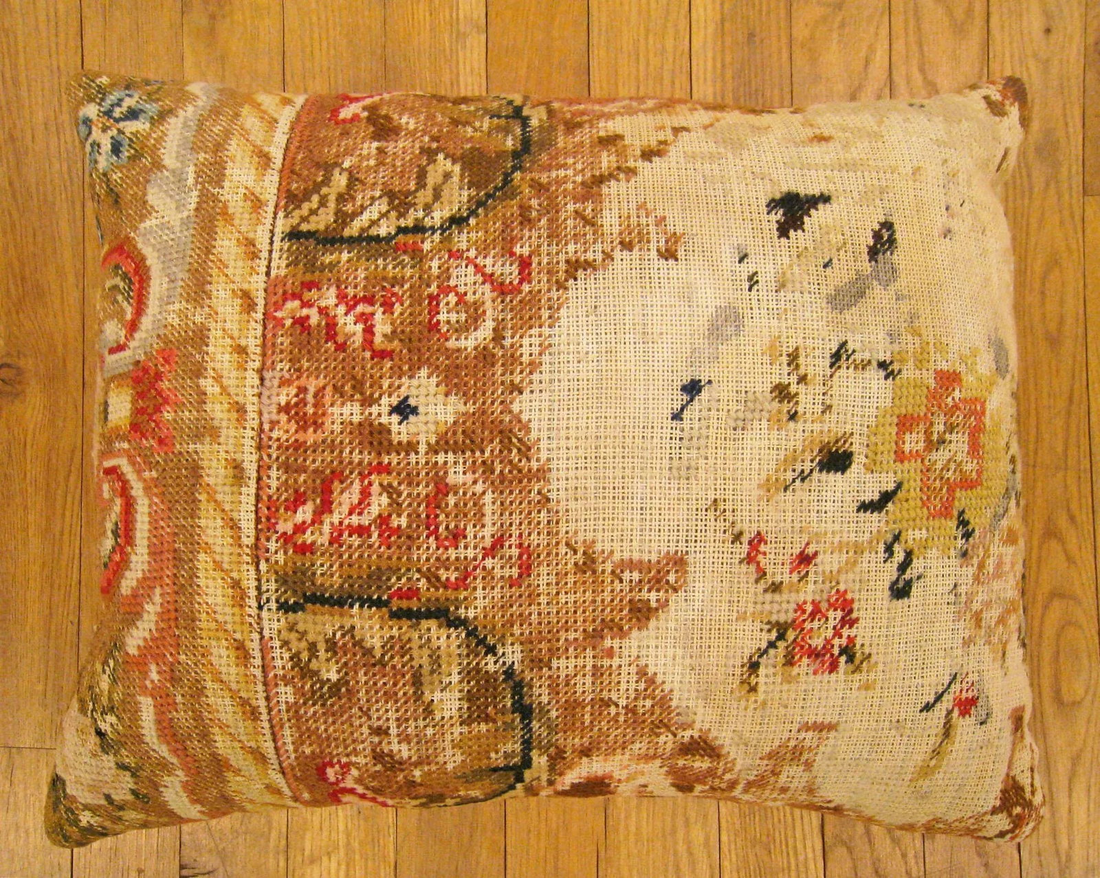 Art Deco Decorative English Needlepoint Pillow - 2