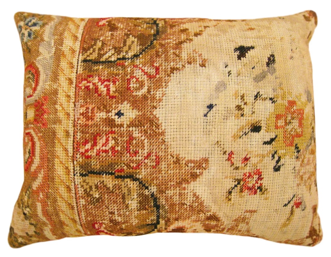 Art Deco Decorative English Needlepoint Pillow - 5
