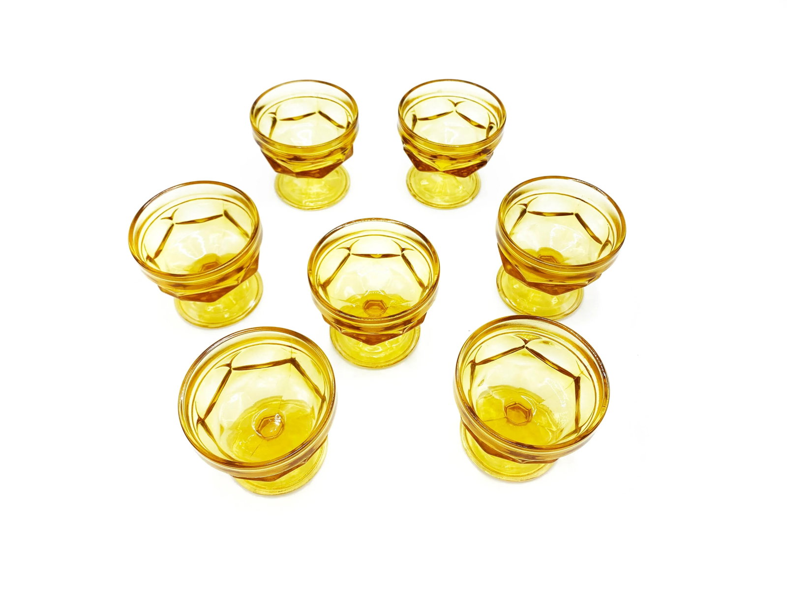 Mid-Century Imperial Glass Amber Glass Goblets - Set of 7 - 2