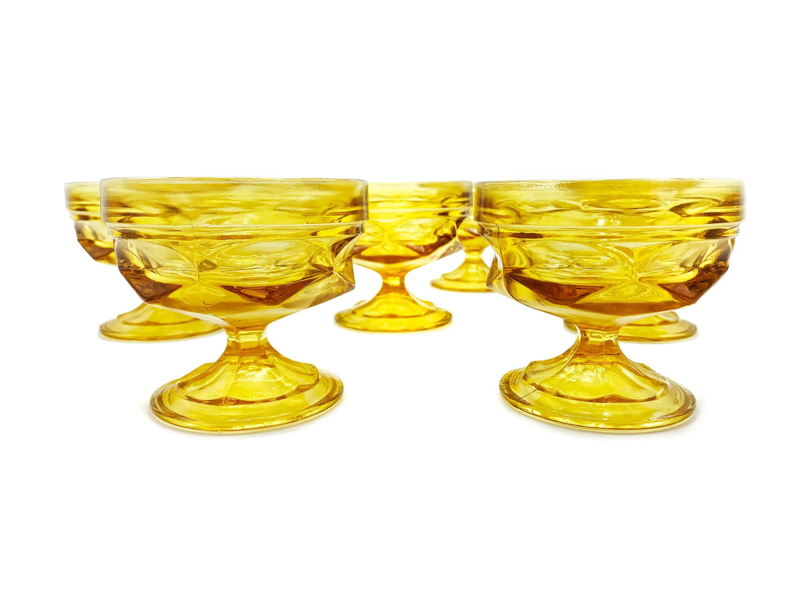 Mid-Century Imperial Glass Amber Glass Goblets - Set of 7 - 3