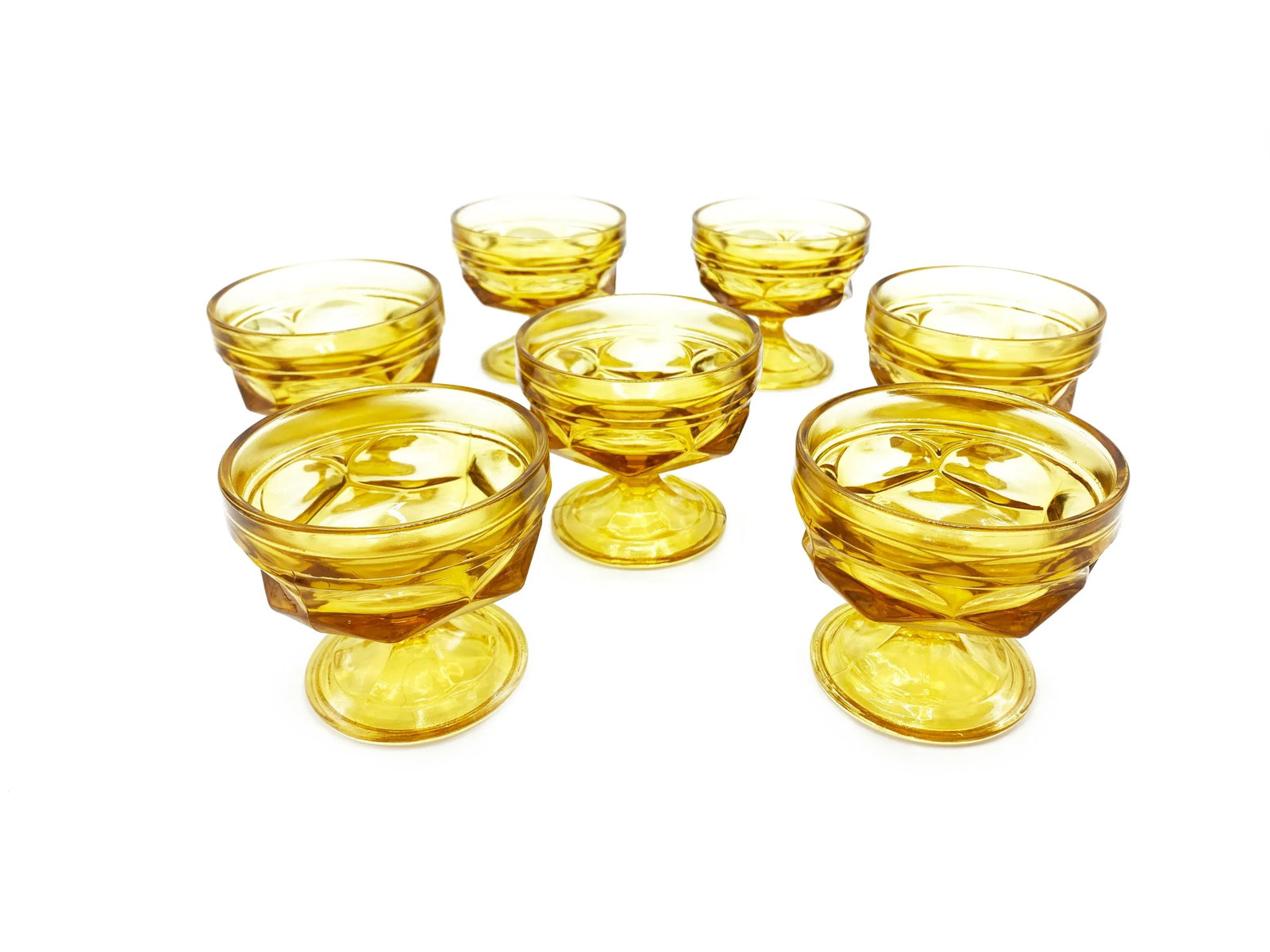 Mid-Century Imperial Glass Amber Glass Goblets - Set of 7 - 4