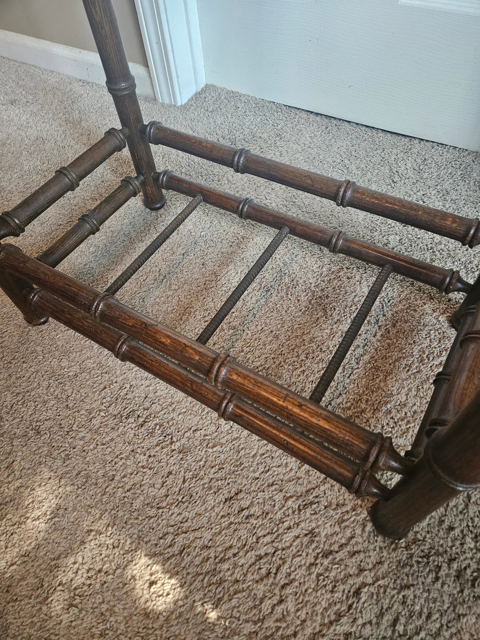Vintage Chinoiserie Faux Bamboo Umbrella/Cane Plant Stand - 7