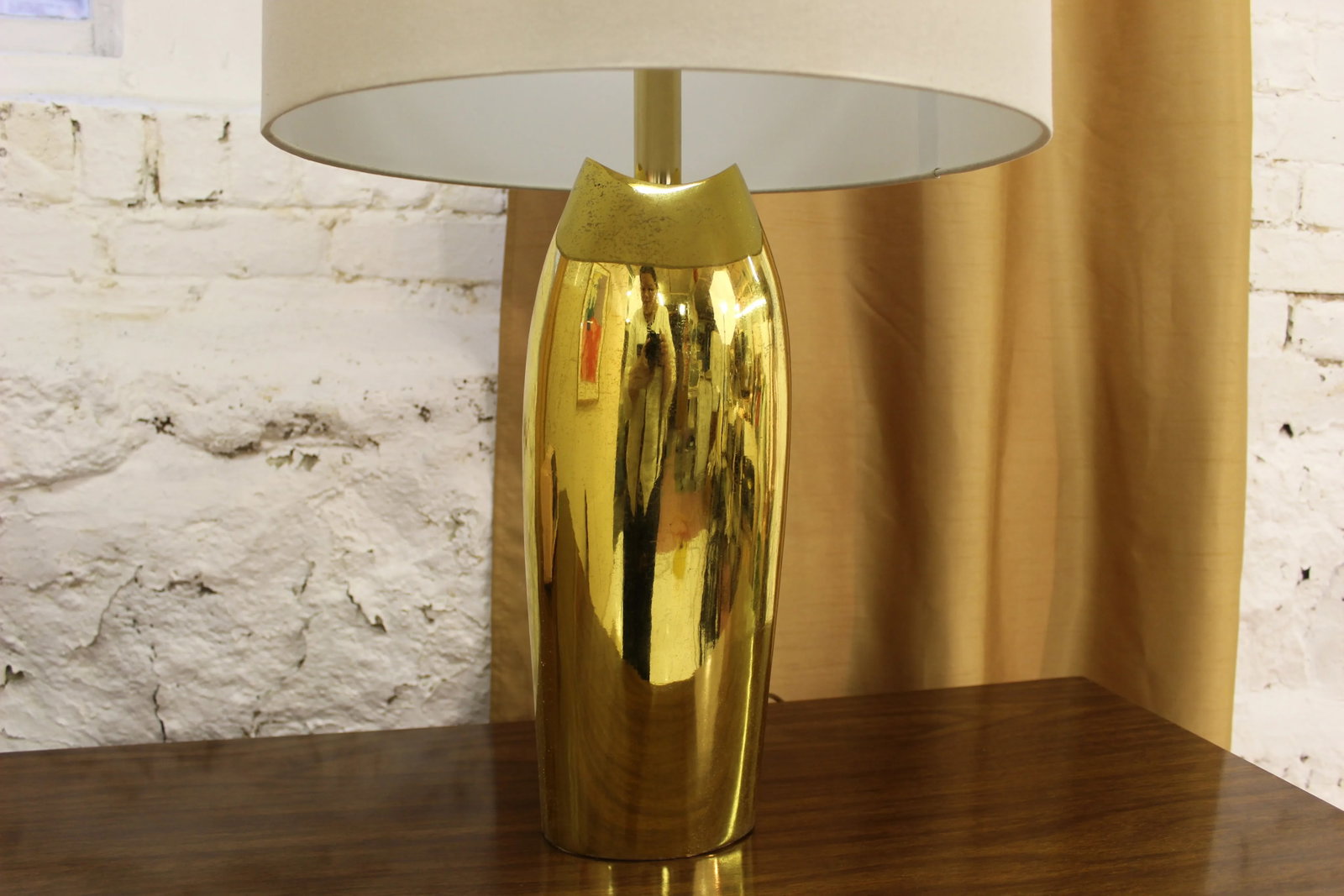 Mid-Century Modern Brass Bullet Lamp - 3