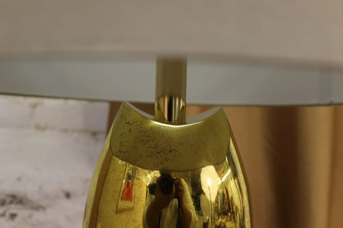 Mid-Century Modern Brass Bullet Lamp - 4