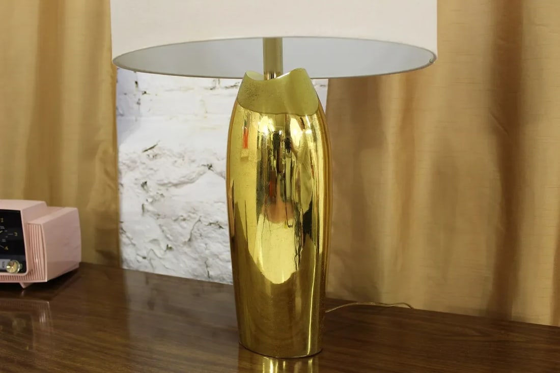 Mid-Century Modern Brass Bullet Lamp - 6
