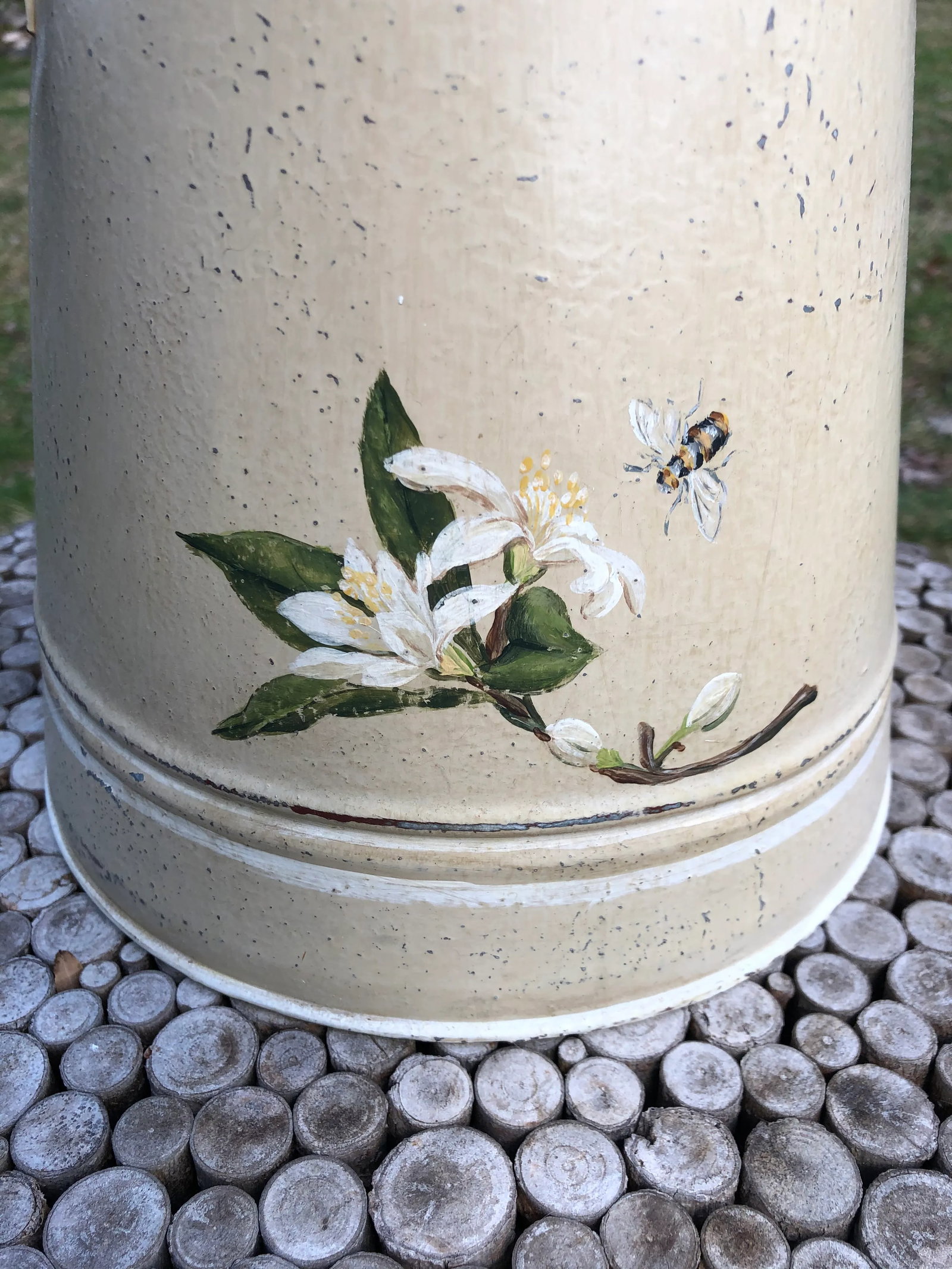 Antique Painted Water Pitcher - 3