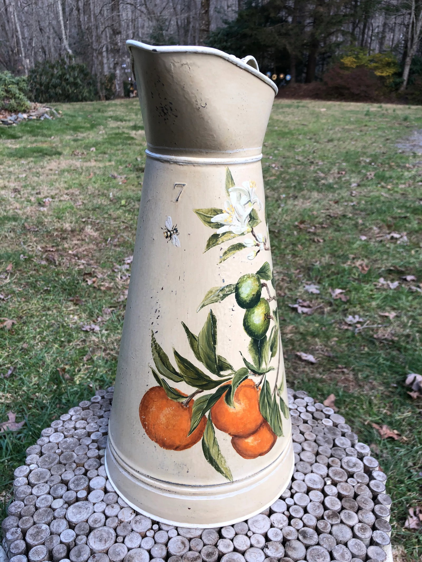 Antique Painted Water Pitcher - 7