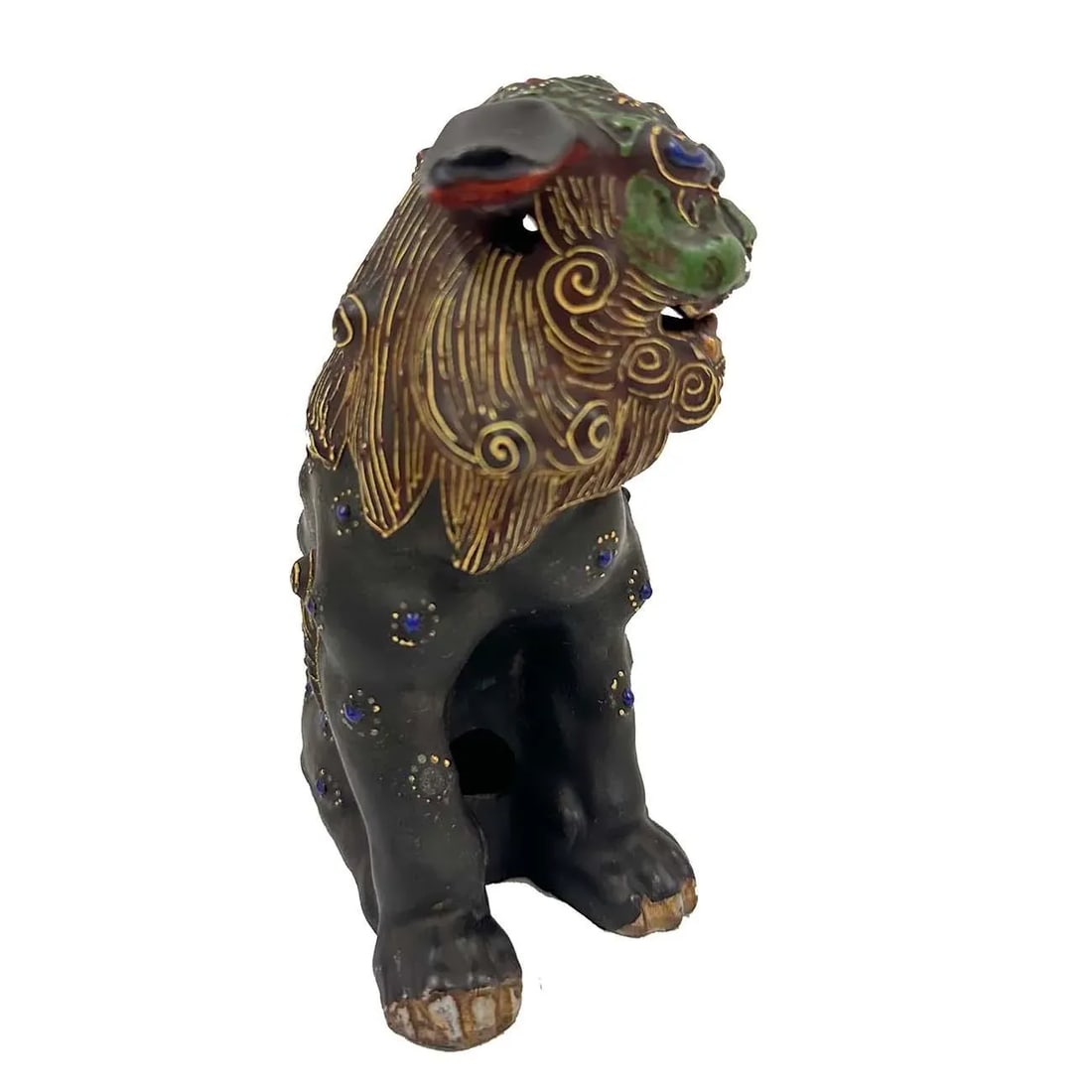 Vintage Japanese Satsuma Colorful Foo Dog Statue - 2