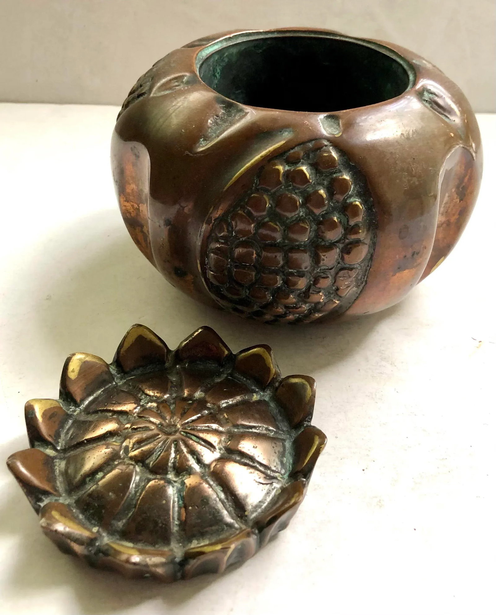 Copper Pomegranate Box/Planter - 2