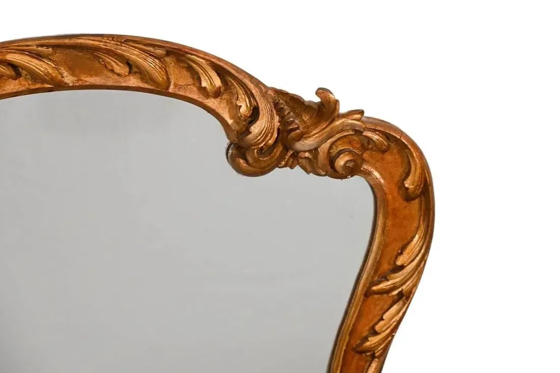 Antique Italian Hand Carved Gilt Wall Mirror - 2