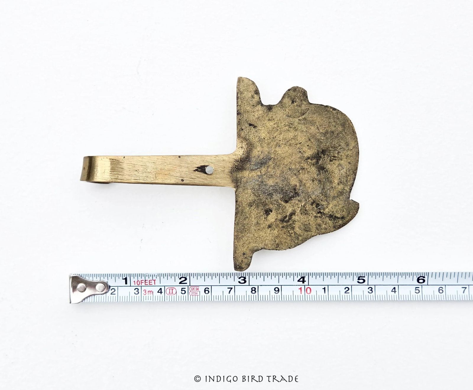 Vintage Solid Brass Rabbit Hook - 3