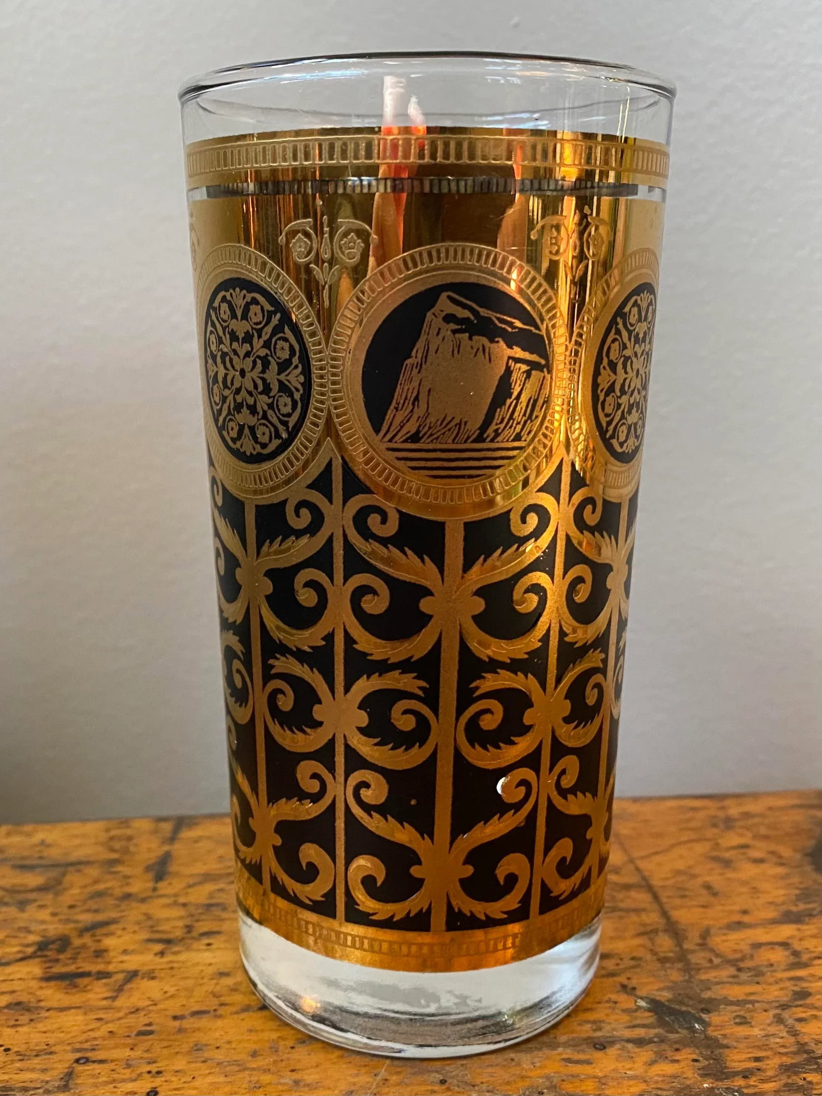 Vintage Fred Press 22k Gold and Black Glasses - Set of 5 - 4