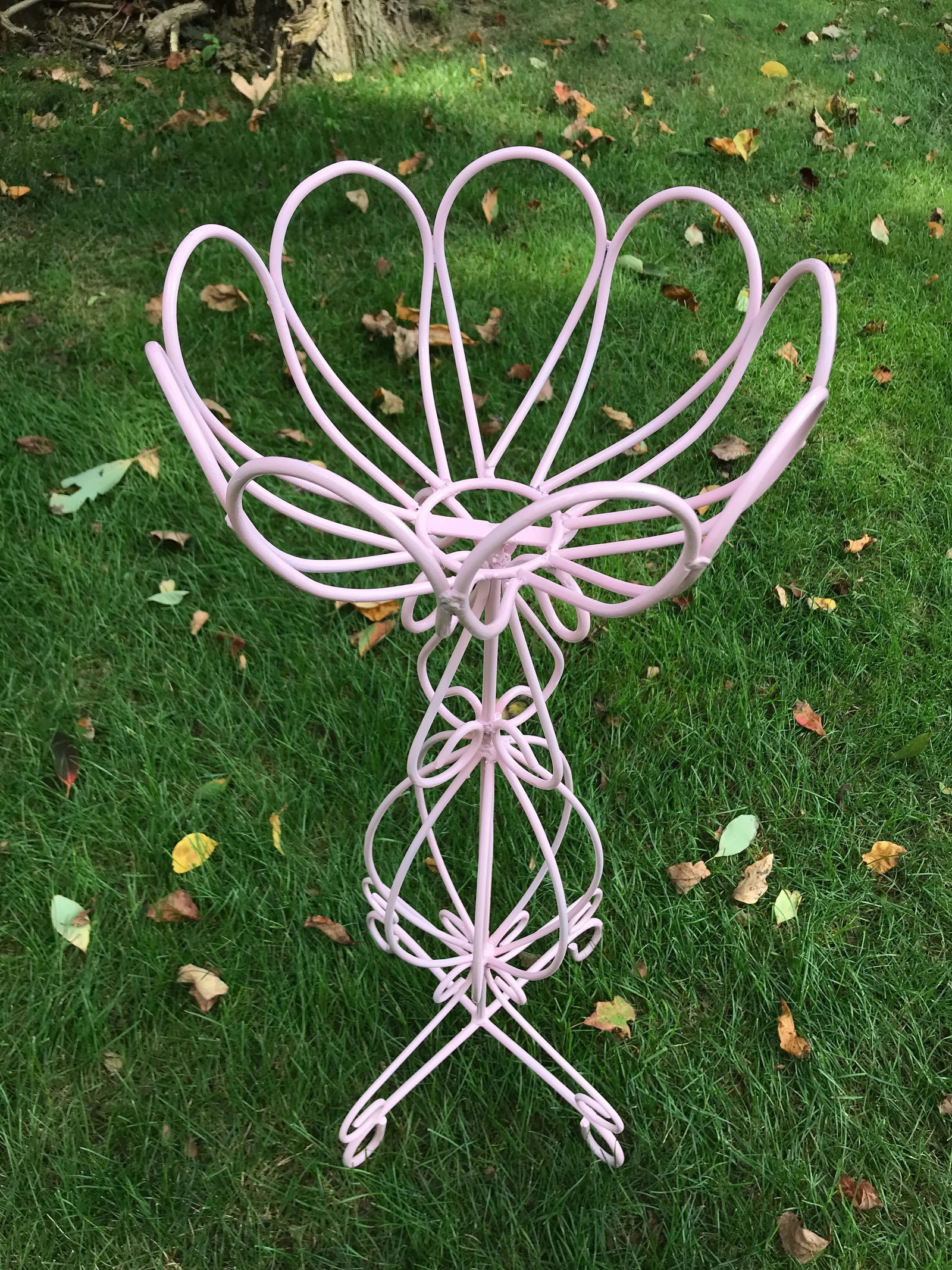 Cotton Candy Pink Metal Plant Stands - a Pair - 3