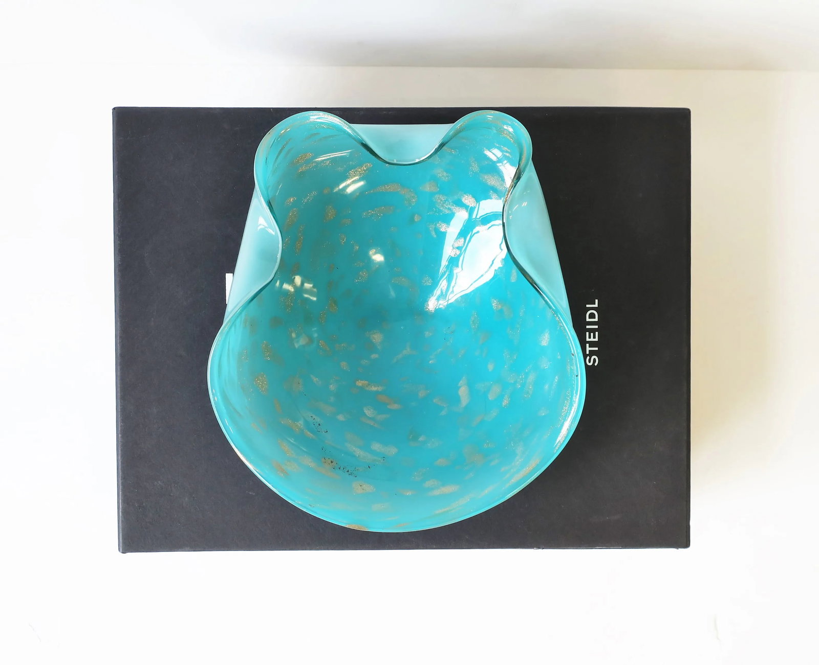 Italian Murano Art Glass Bowl in Turquoise Blue - 11