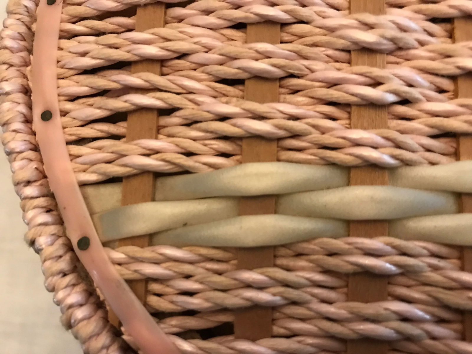 Vintage Oval Woven Weave Wicker Sewing Basket - 6