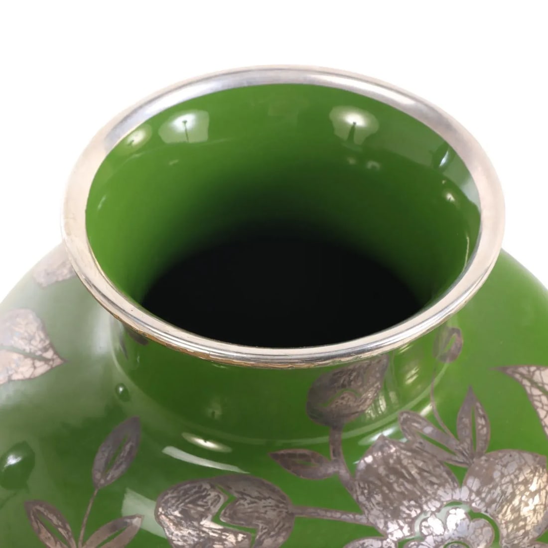 A Swedish Patinated Bronze Vase With Silver Overlay, 20th C. - 5
