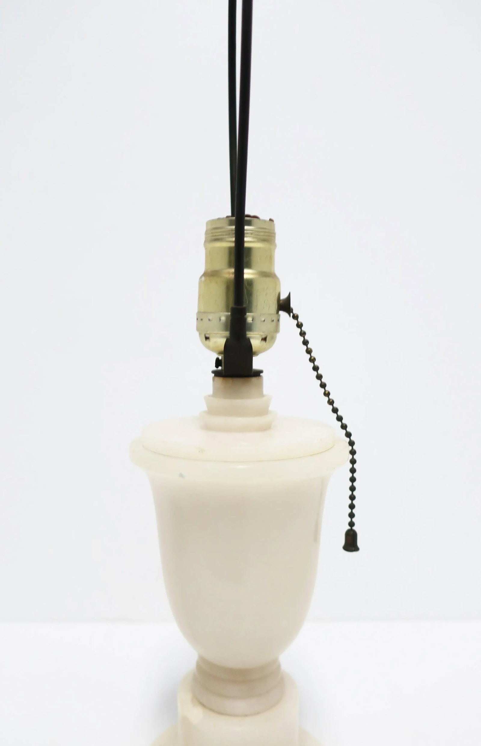 Italian Art Deco Modern White Alabaster Marble Urn Desk or Table Lamp - 7