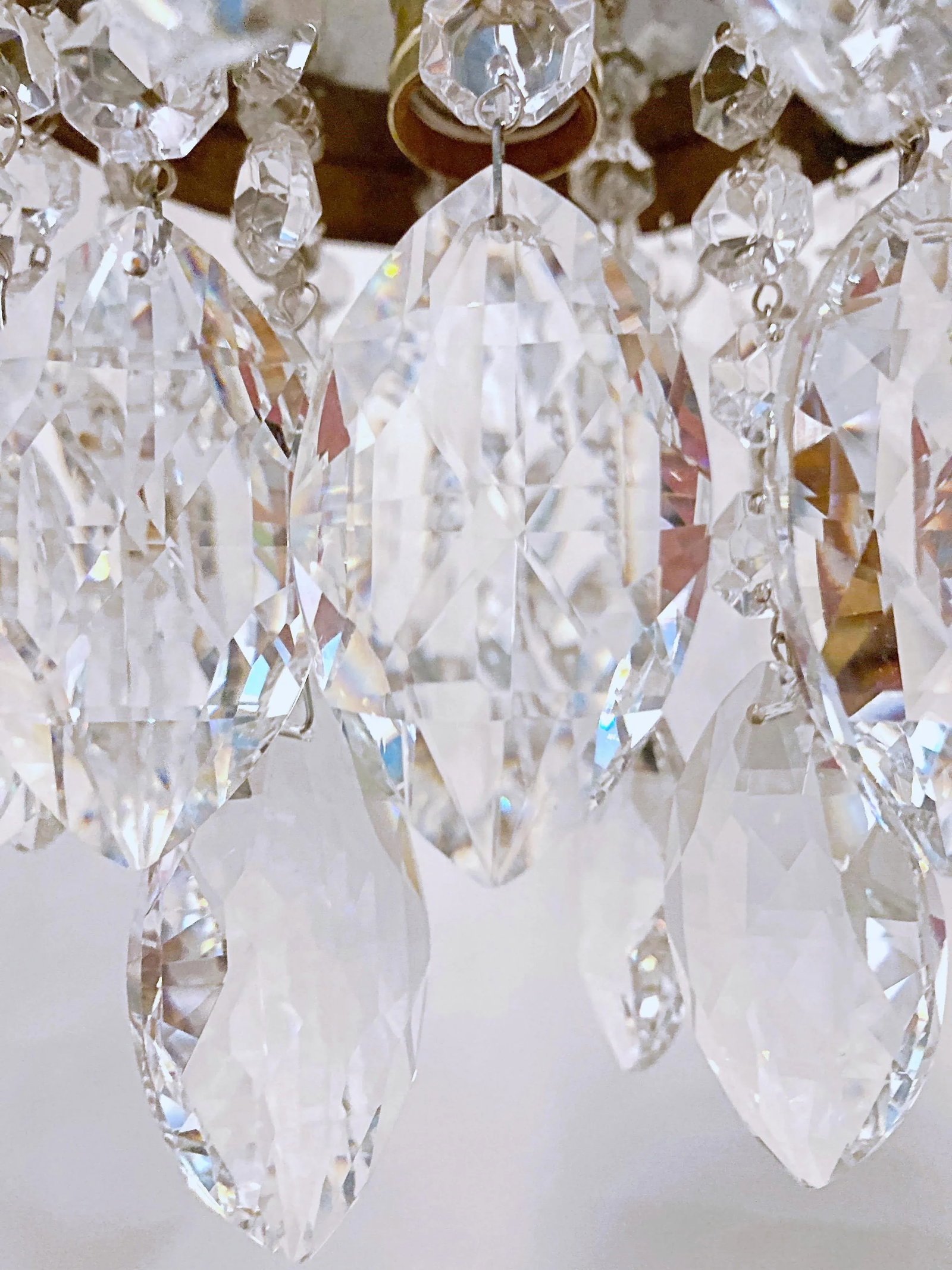 1960s Italian Brass Rim Layered Chandelier - 5