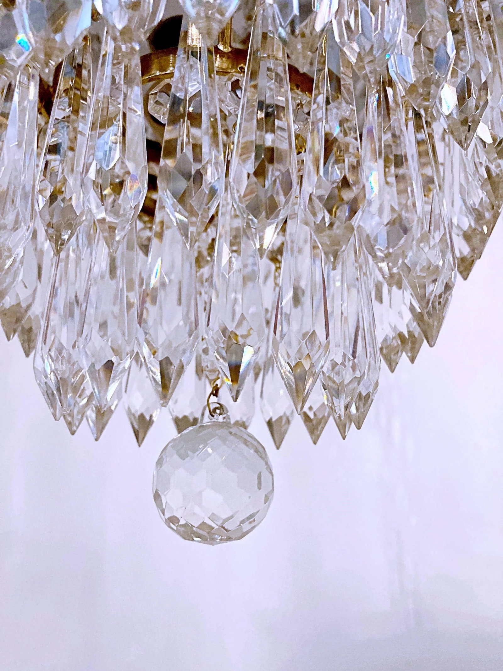 Vintage 1960s Italian Brass Upside Down Layered Cake Chandelier - 4