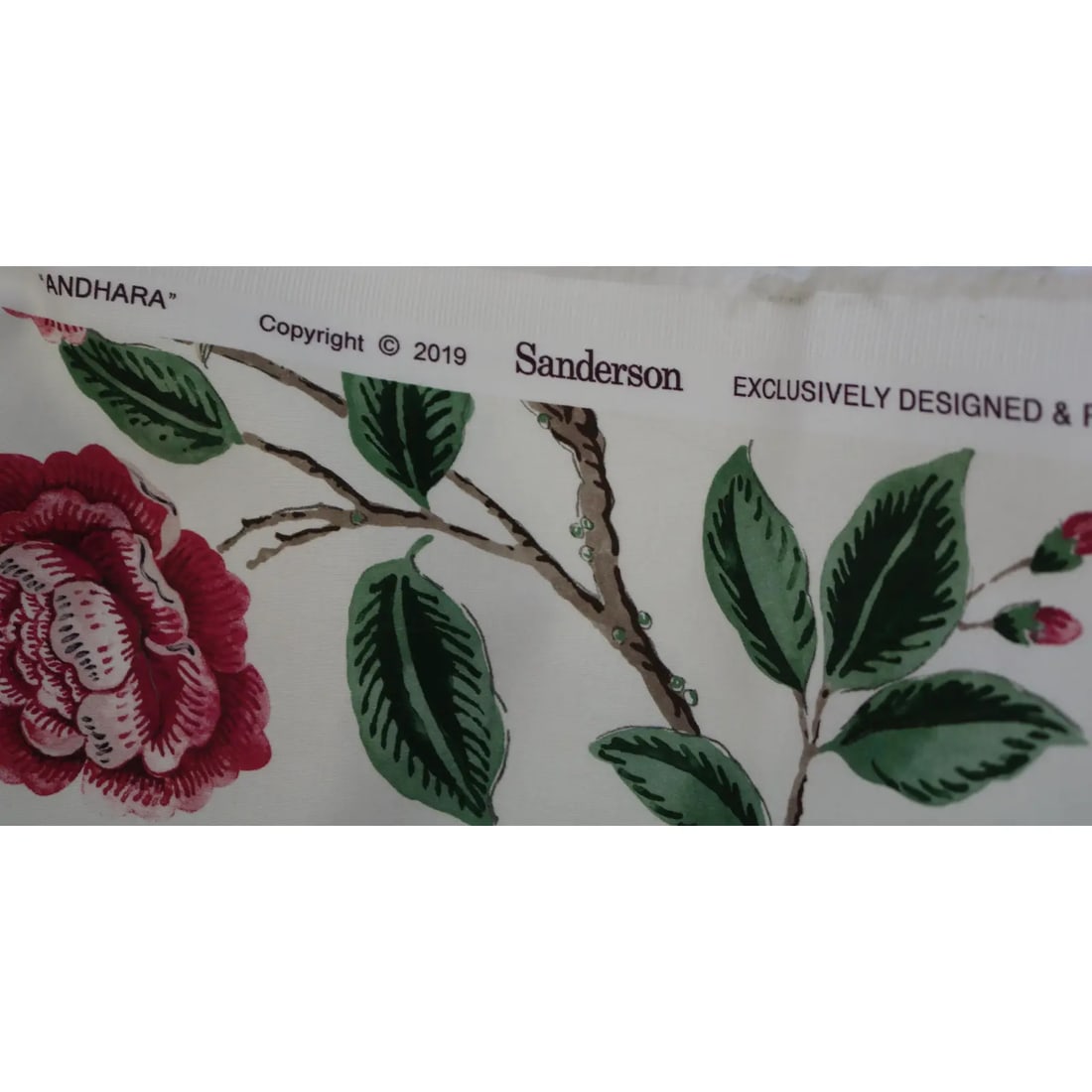 Sanderson Fabric Cotton Chintz Andhara 54 in Wide 2.95 Yards Long - 4