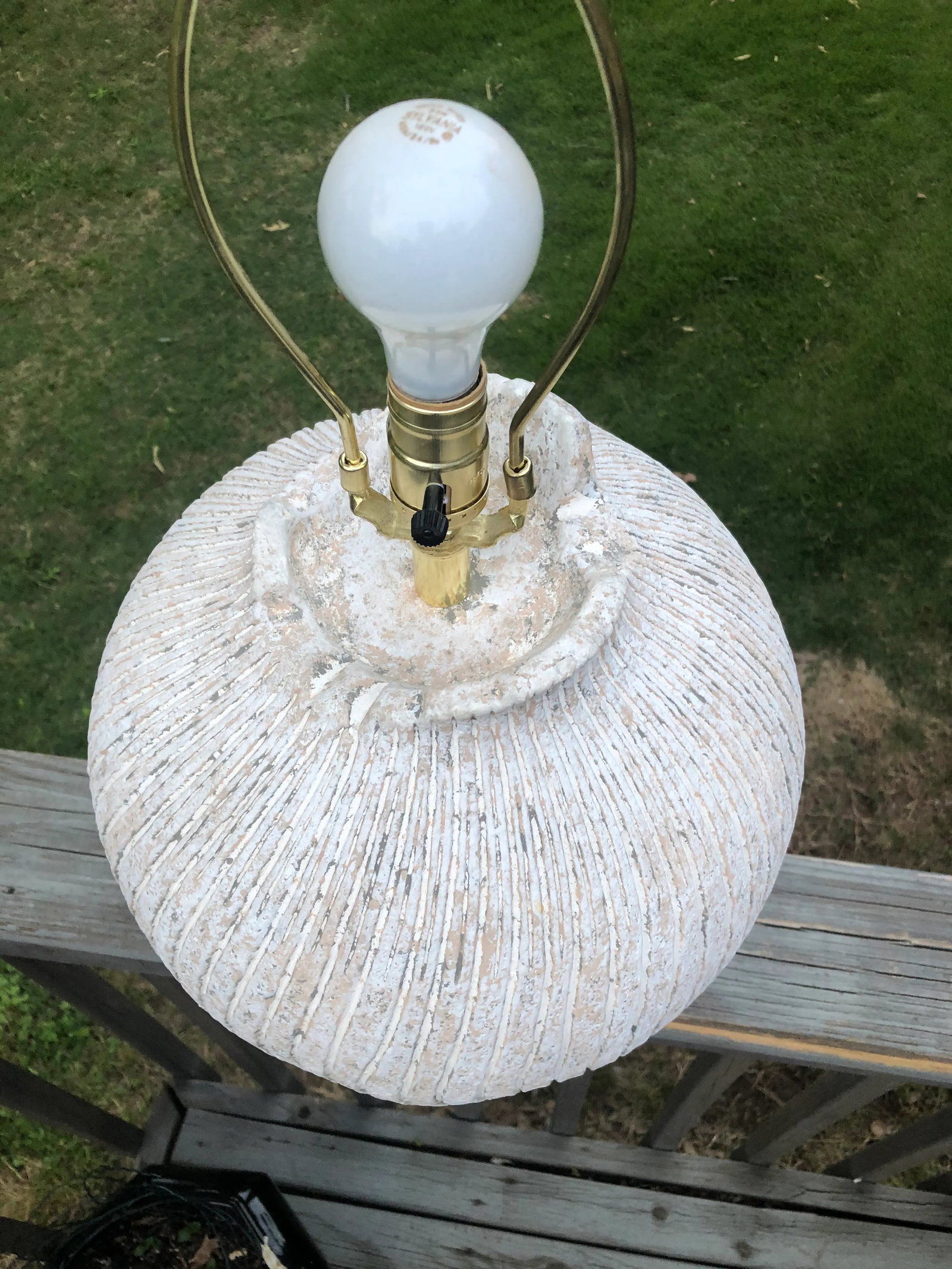 Vintage Late 20th Century Plaster Swirl Lamp - 4