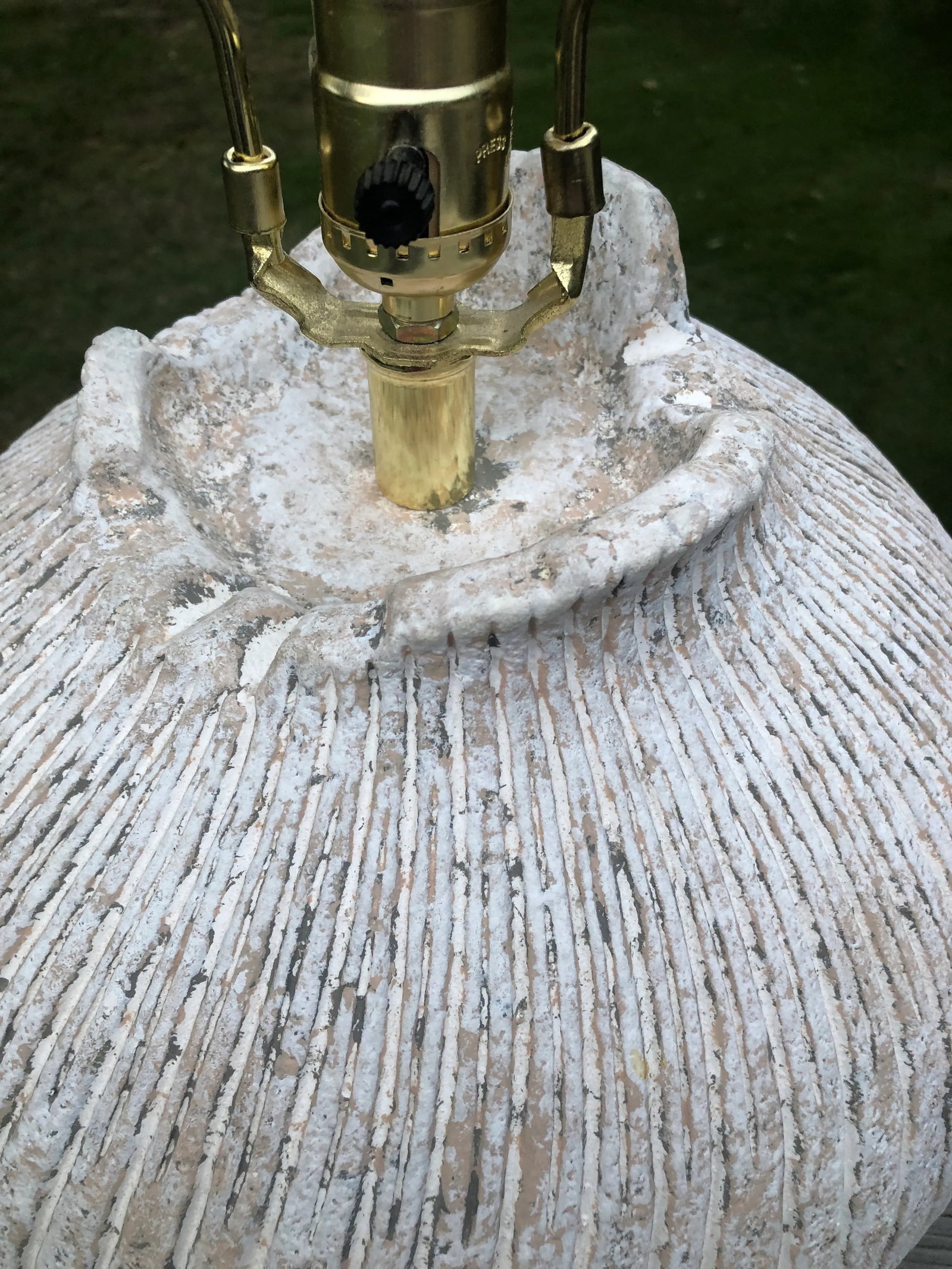 Vintage Late 20th Century Plaster Swirl Lamp - 6