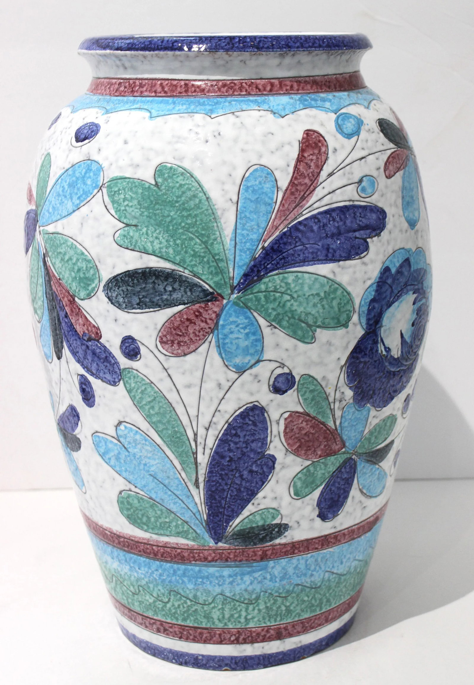 Majolica Painted Artisan Italian Terra Cotta Urn - 2