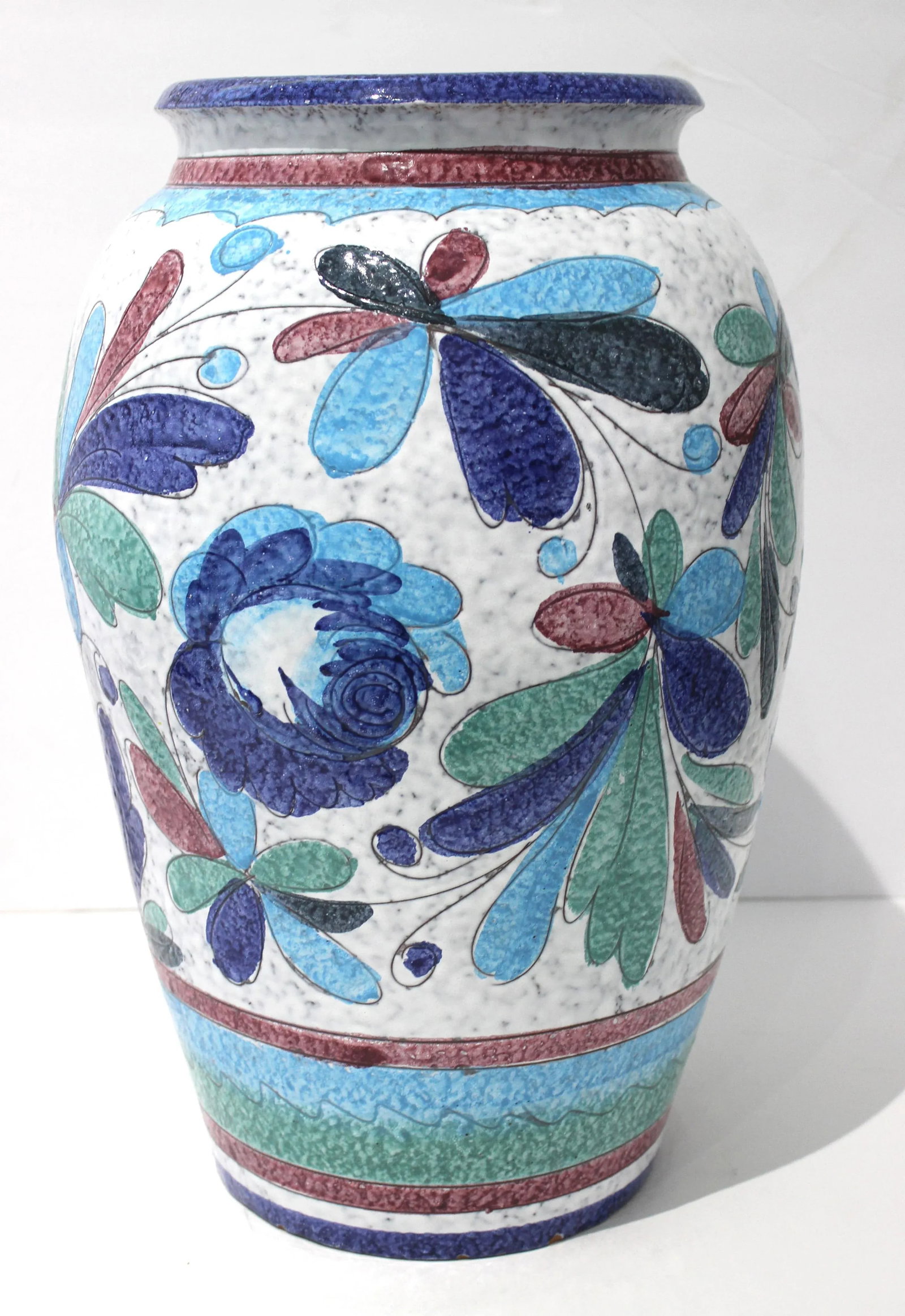 Majolica Painted Artisan Italian Terra Cotta Urn - 3