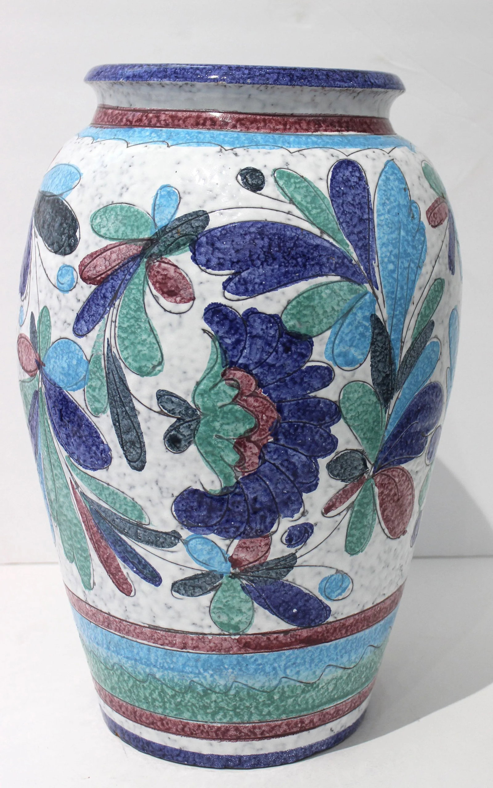 Majolica Painted Artisan Italian Terra Cotta Urn - 4
