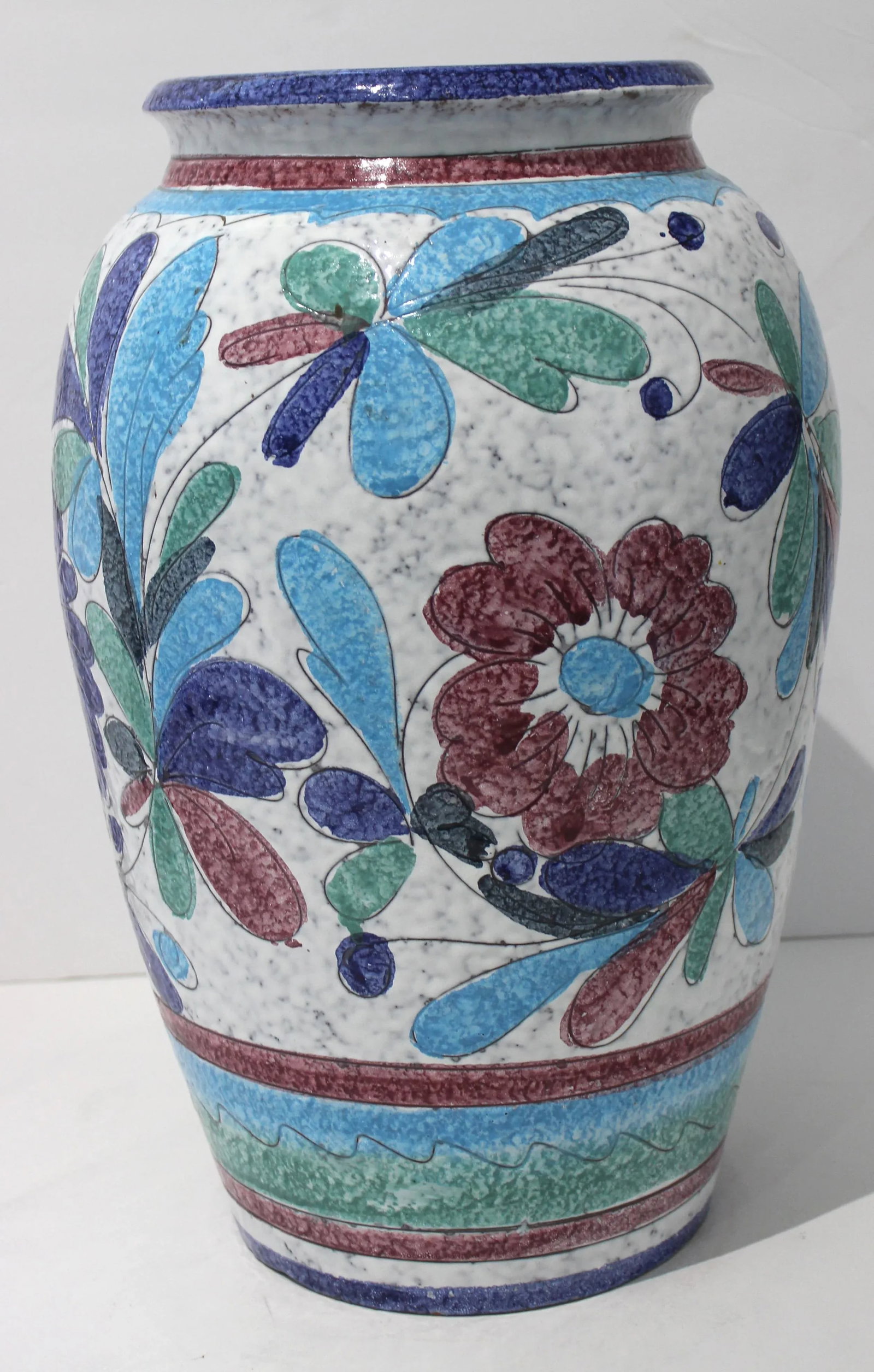 Majolica Painted Artisan Italian Terra Cotta Urn - 5