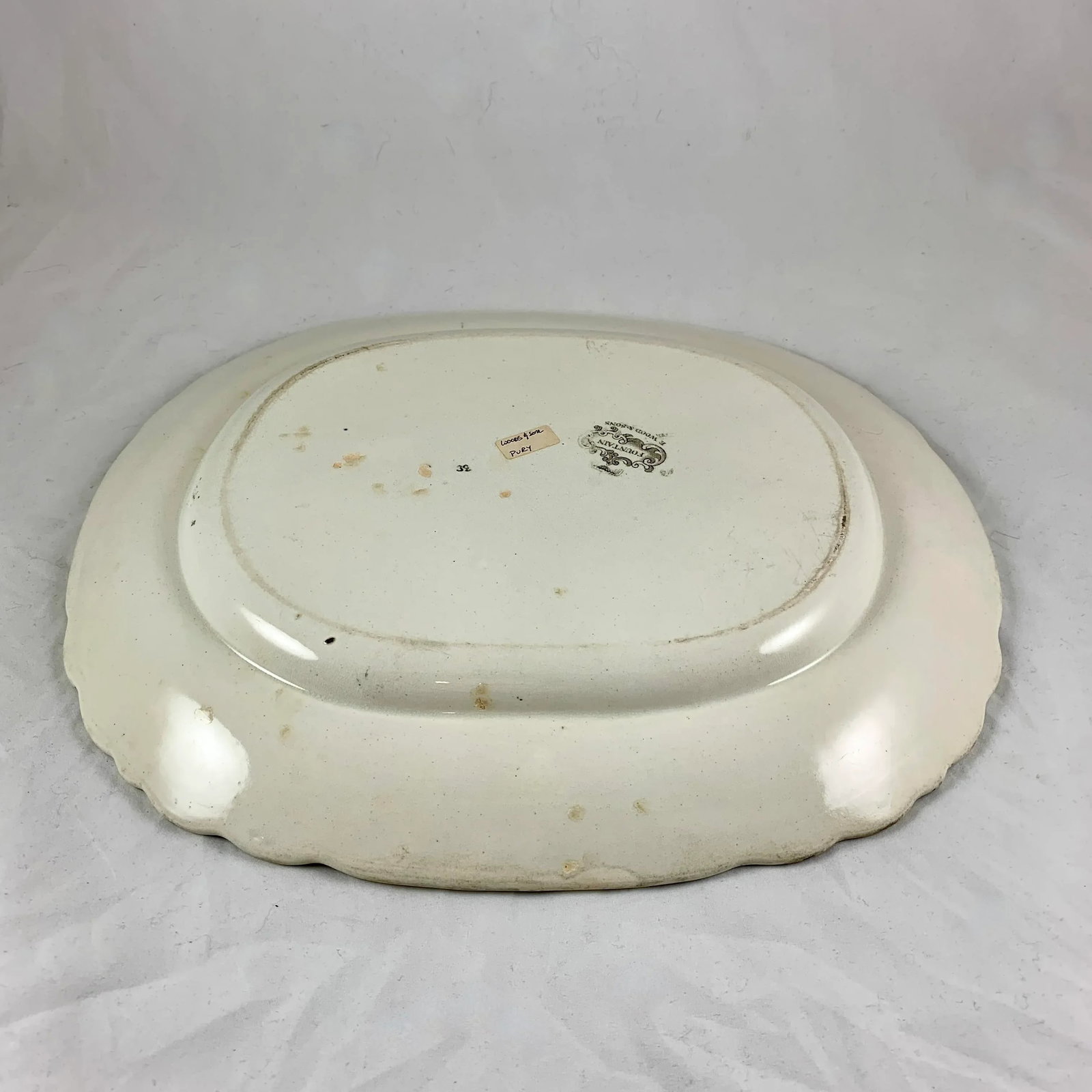 Enoch Wood & Sons English Staffordshire 'Fountain' Brown Transferware Platter - 11