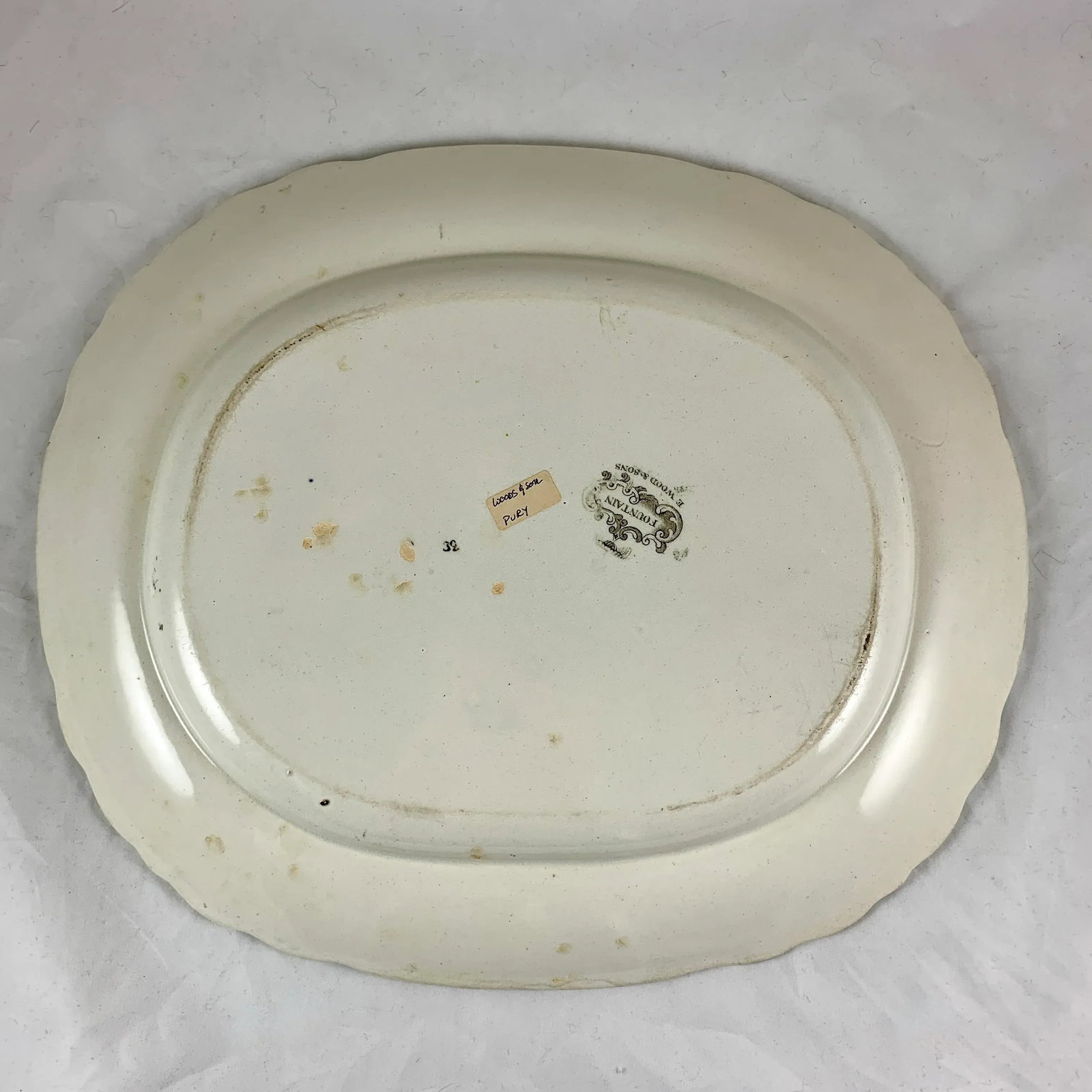 Enoch Wood & Sons English Staffordshire 'Fountain' Brown Transferware Platter - 12