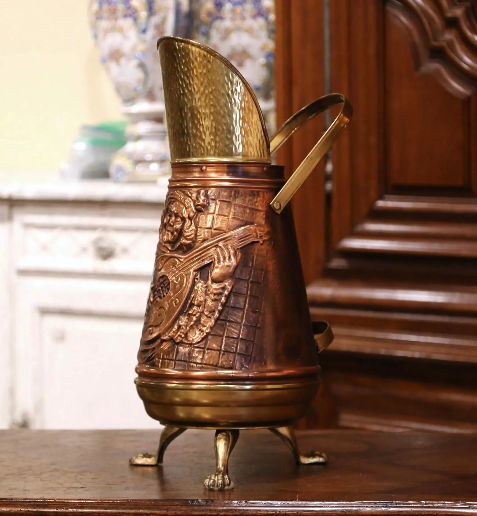 Set of Two Mid-Century French Copper and Brass Watering Cans From Normandy - 4