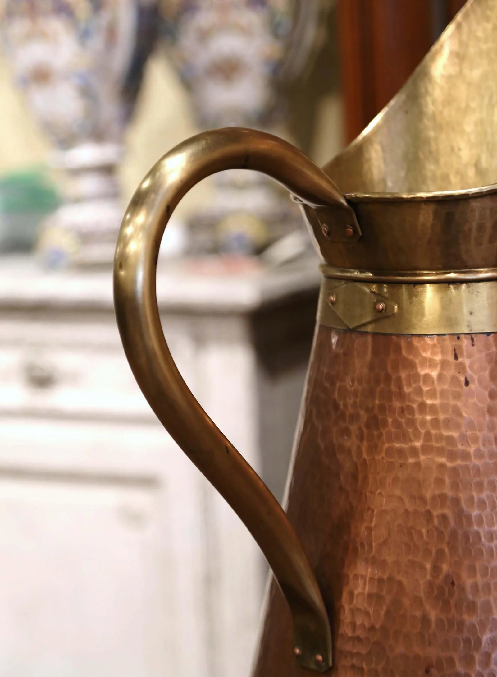 Set of Two Mid-Century French Copper and Brass Watering Cans From Normandy - 6