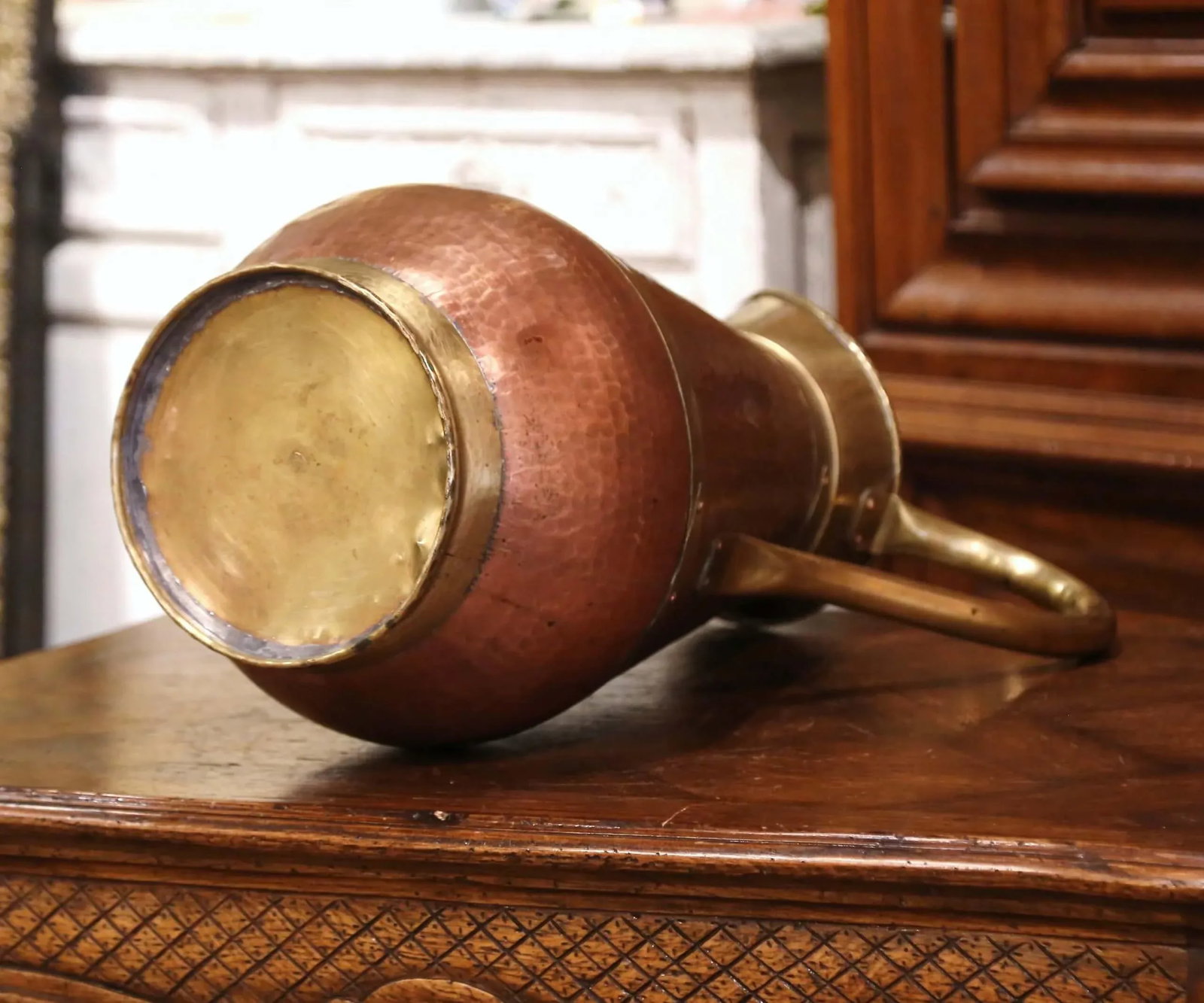 Set of Two Mid-Century French Copper and Brass Watering Cans From Normandy - 8