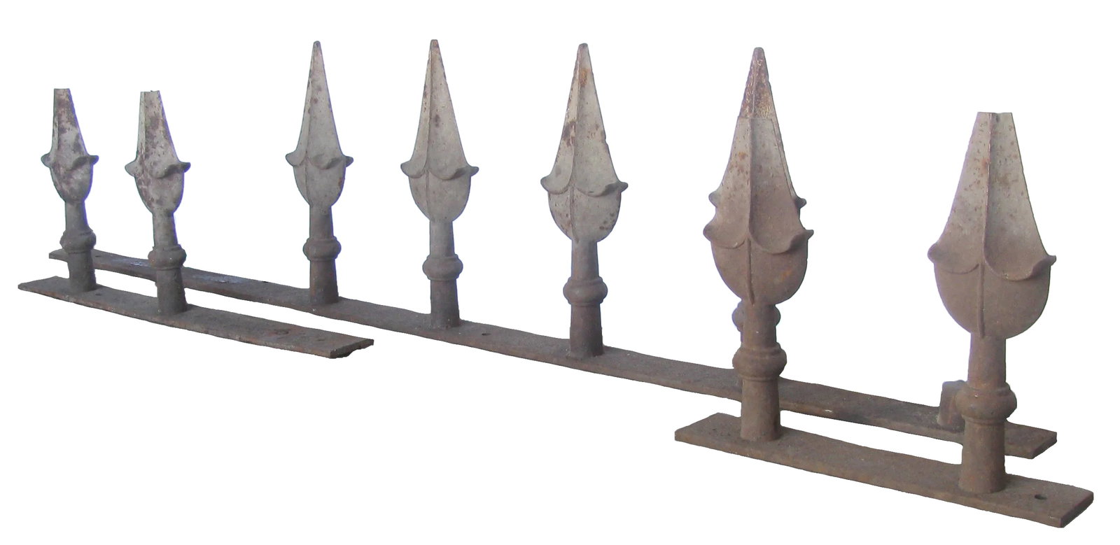 Antique French Architectural Iron Spear Elements, Set of 3 - 2